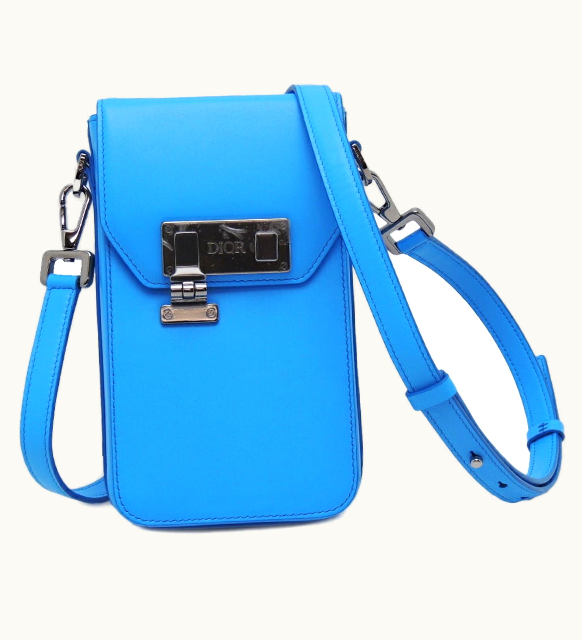 Dior Dior Christian Dior Dior Phone Pouch Women's Shoulder Bag Leather Blue