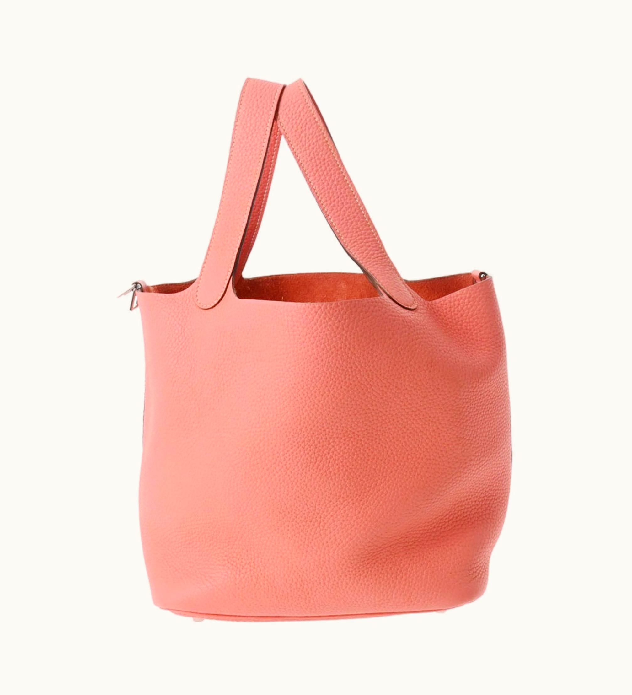 Hermès Hermès Picotin Lock MM Crevette Q Engraved [Around 2013] Ladies' Taurillon Clemence Handbag