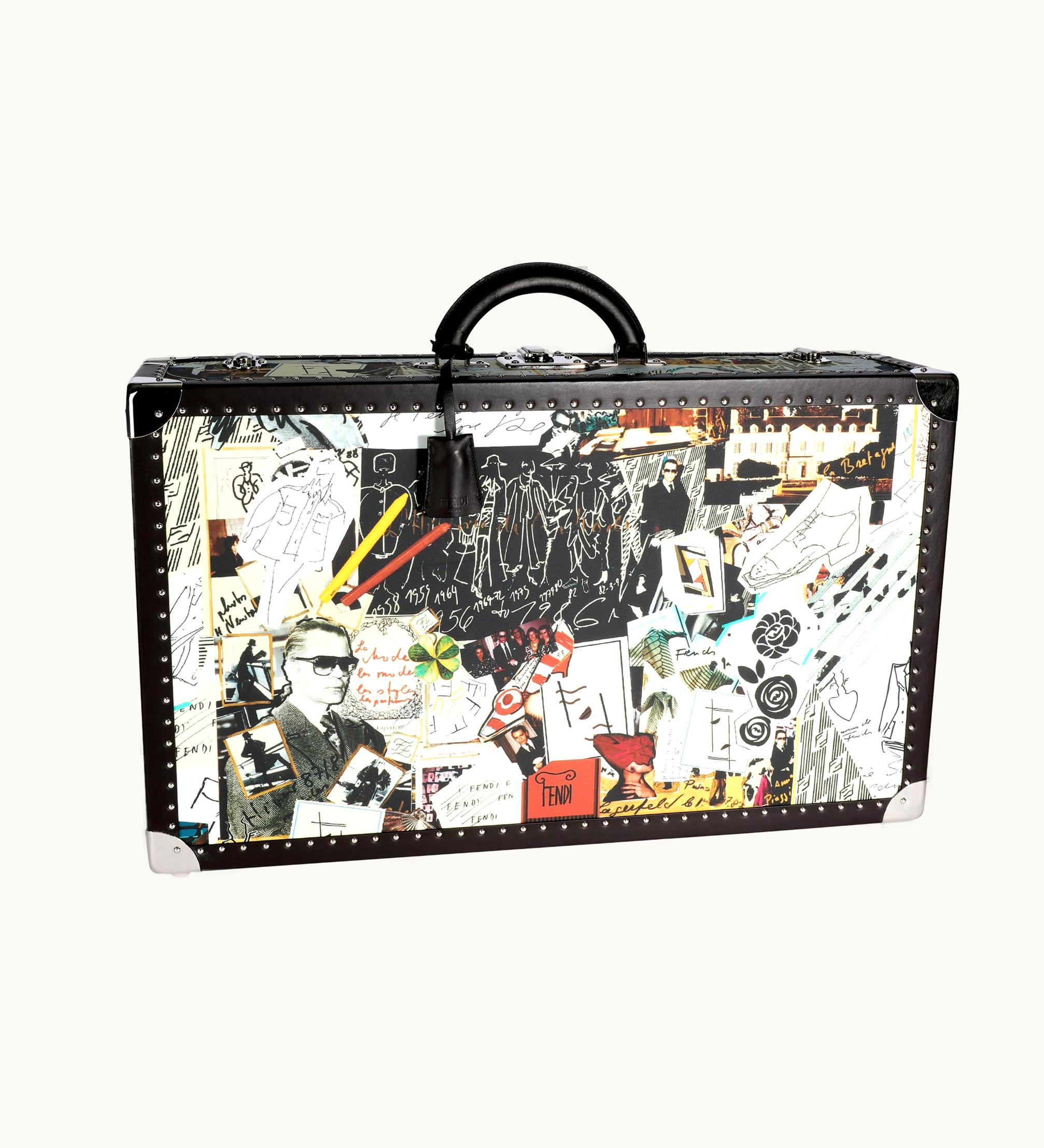 Fendi Fendi Karl Kollage Extra Large Multicolor Leather Travel Trunk