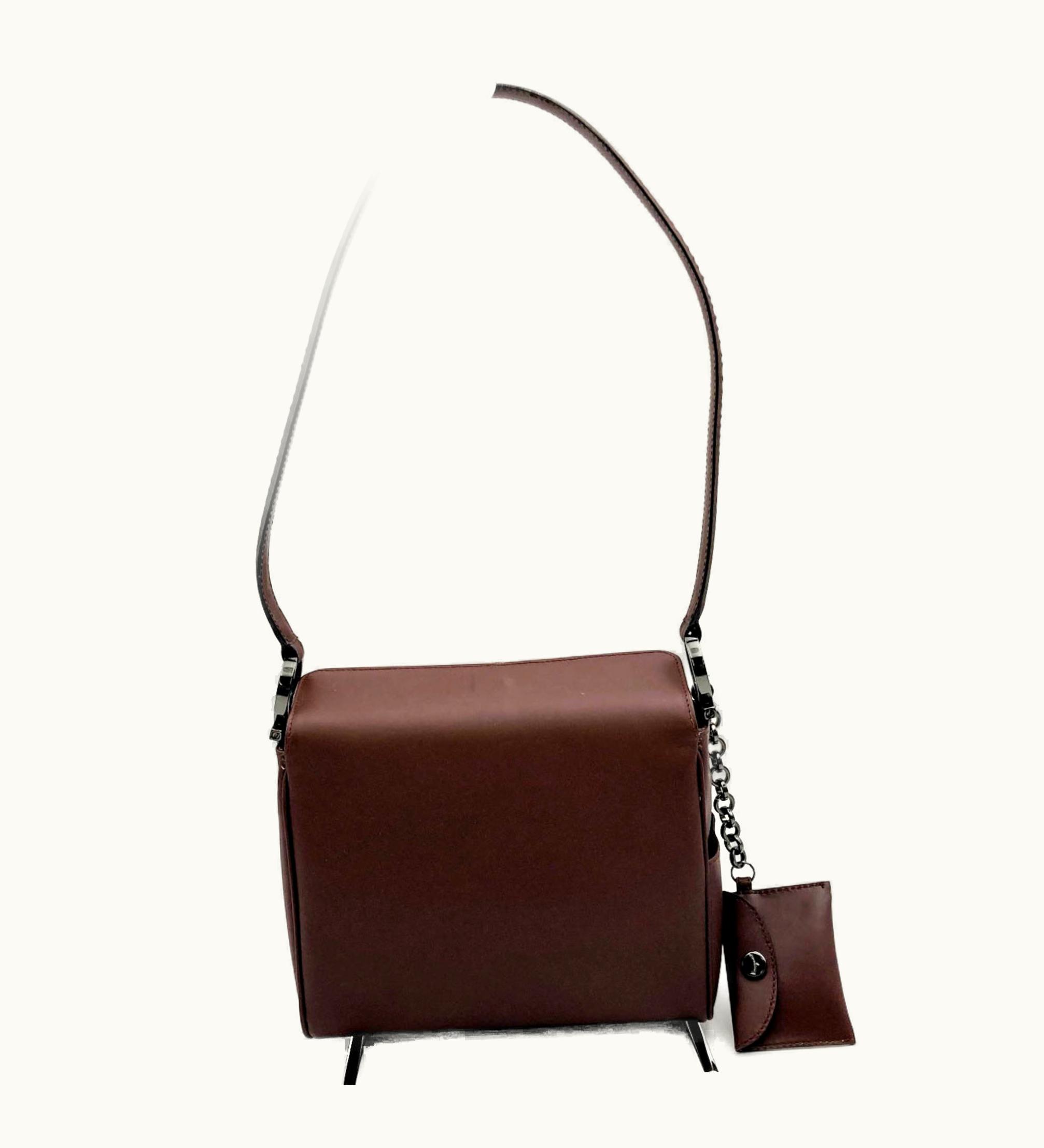 Salvatore Ferragamo Shoulder Bag With Mini Pouch Bordeaux Leather Women's Fashion