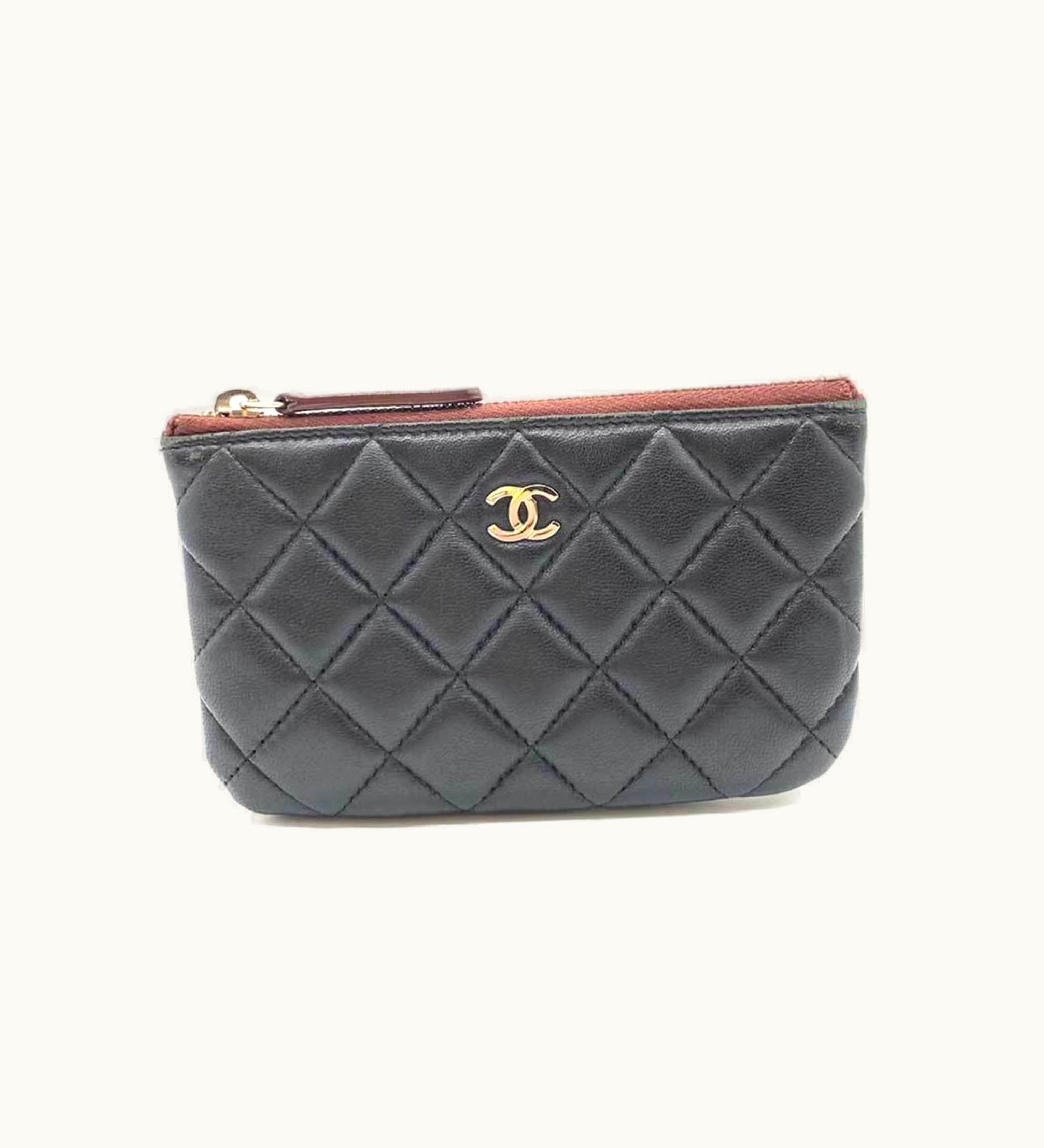 Chanel Chanel Accessories Matelasse Classic Pouch Black Coco Mark Flat Ladies Lambskin Leather A69523