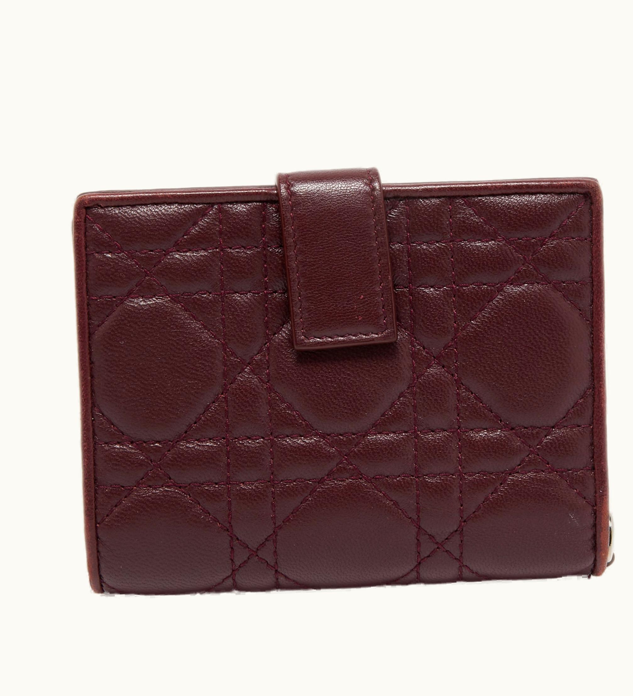 Dior Dior Burgundy Cannage Leather Lady