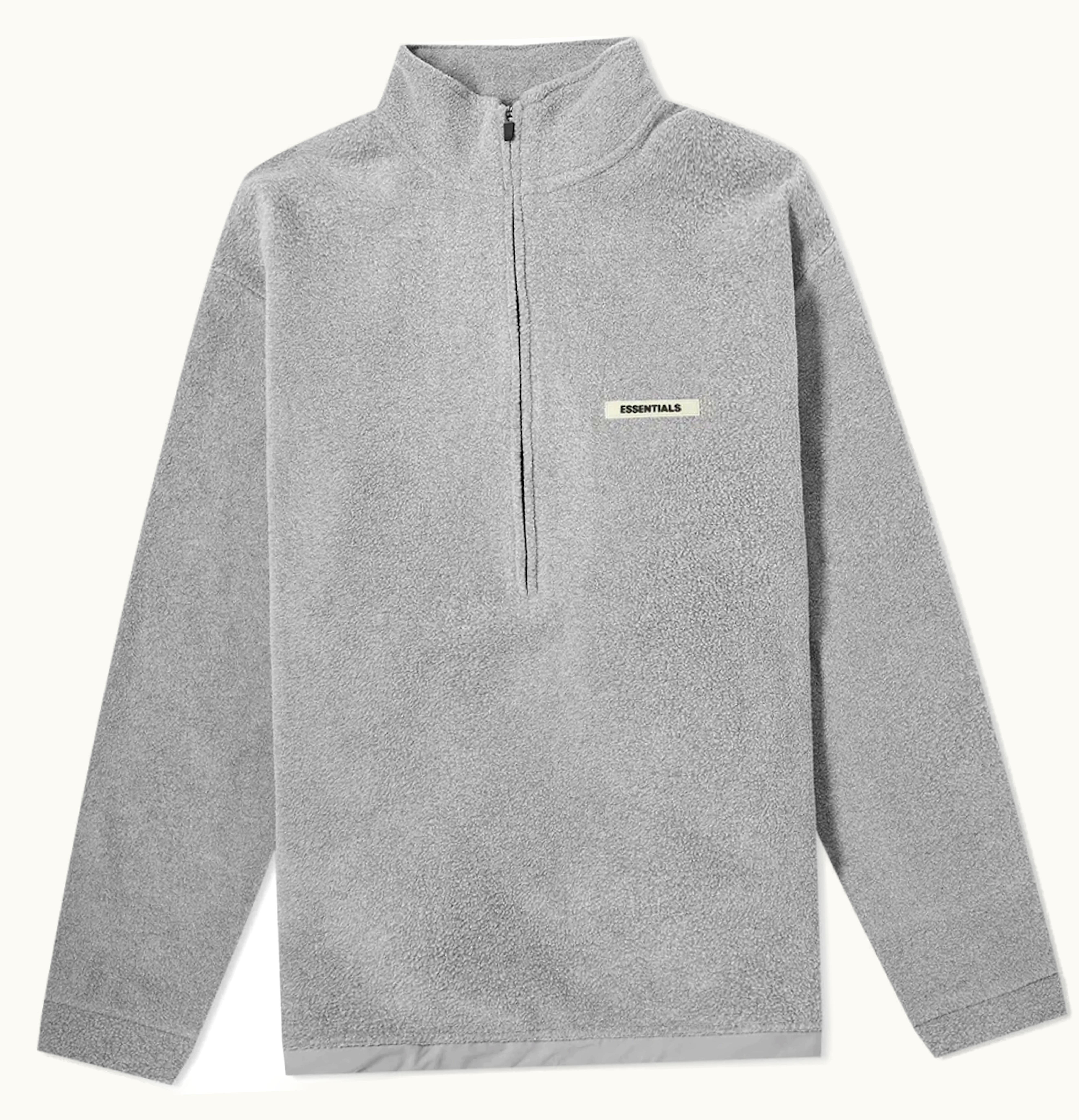FEAR OF GOD FEAR OF GOD ESSENTIALS Polar Fleece Half Zip Pullover Sweater Grey
