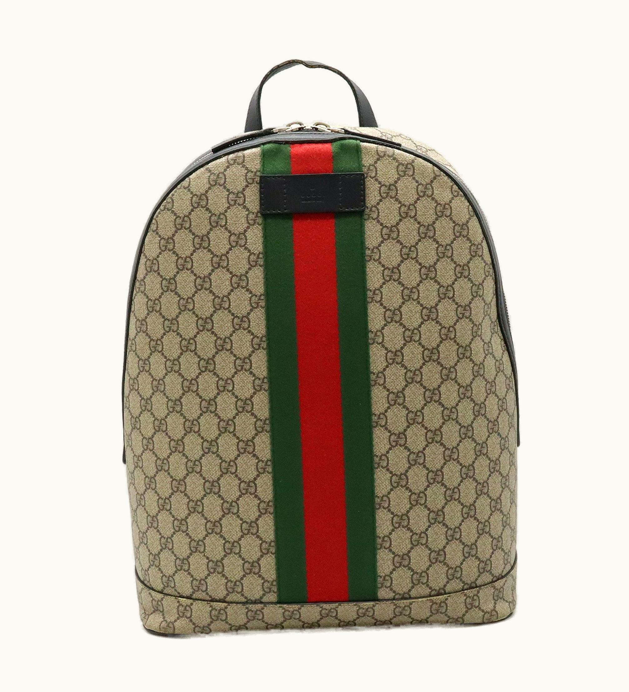 Gucci Gucci Web GG Supreme Sherry Line Backpack Rucksack Pvc Leather Beige Black Green Red 443805
