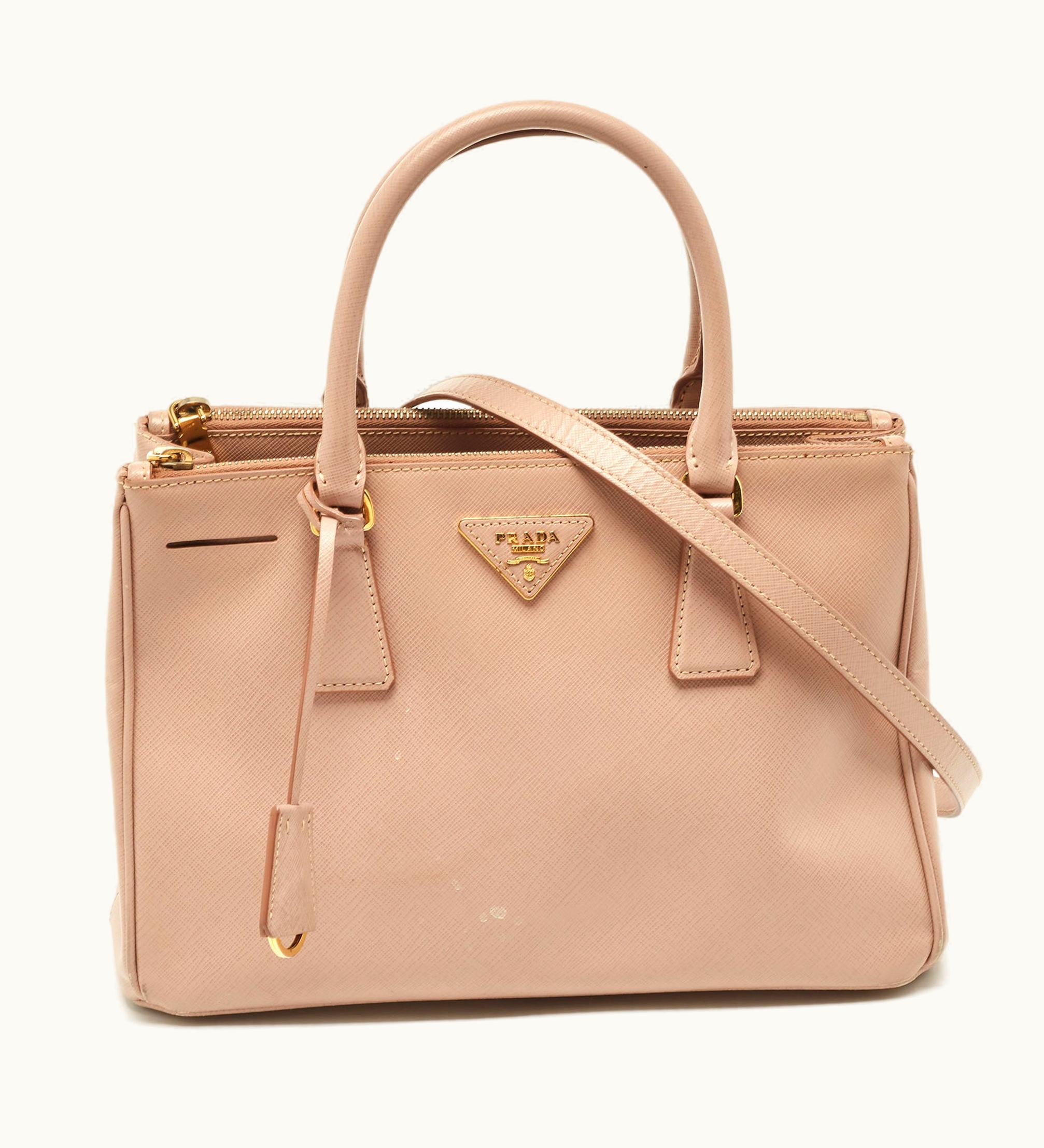 Prada Prada Beige Saffiano Lux Leather Small Galleria Tote