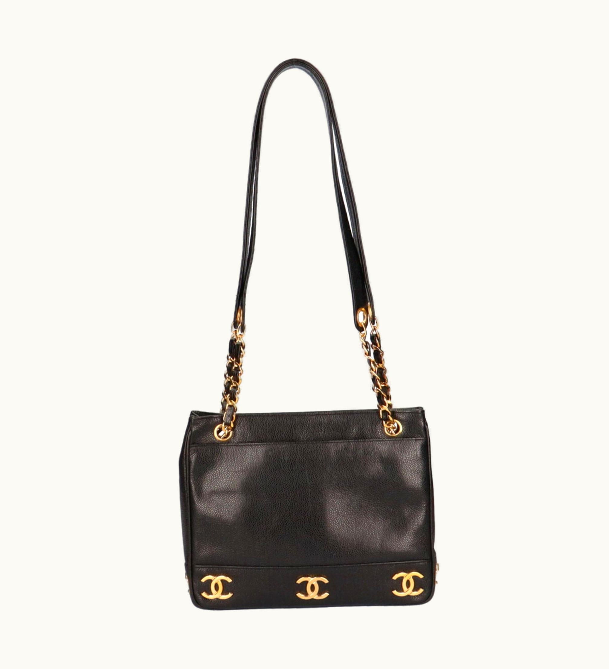 Chanel Chanel Triple Coco Shoulder Bag Caviar Black