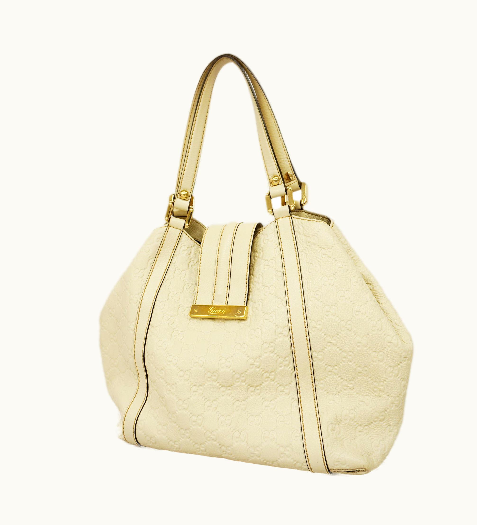 Gucci Gucci Sima 233607 Women's Leather Tote Bag Ivory