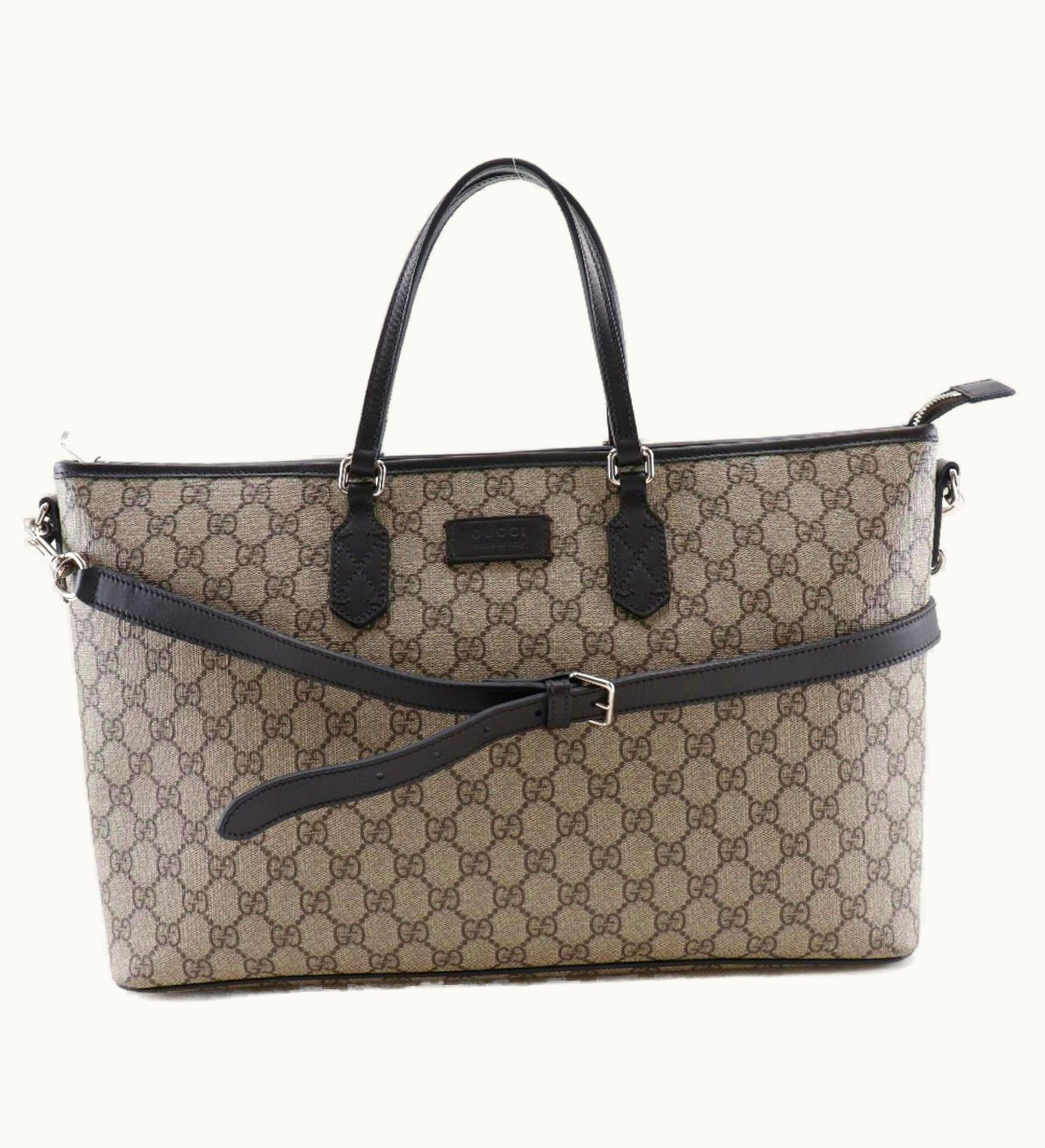 Gucci Gucci GG Supreme 2Way Shoulder 410748 Canvas X Leather Brown Unisex Tote Bag