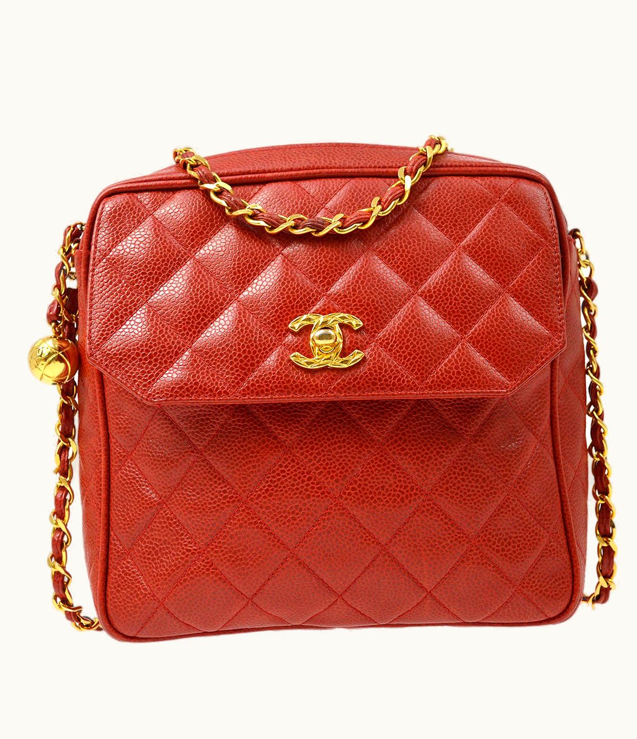 Chanel Chanel 1994 Pocket Camera Bag Mini Red Caviar 41117