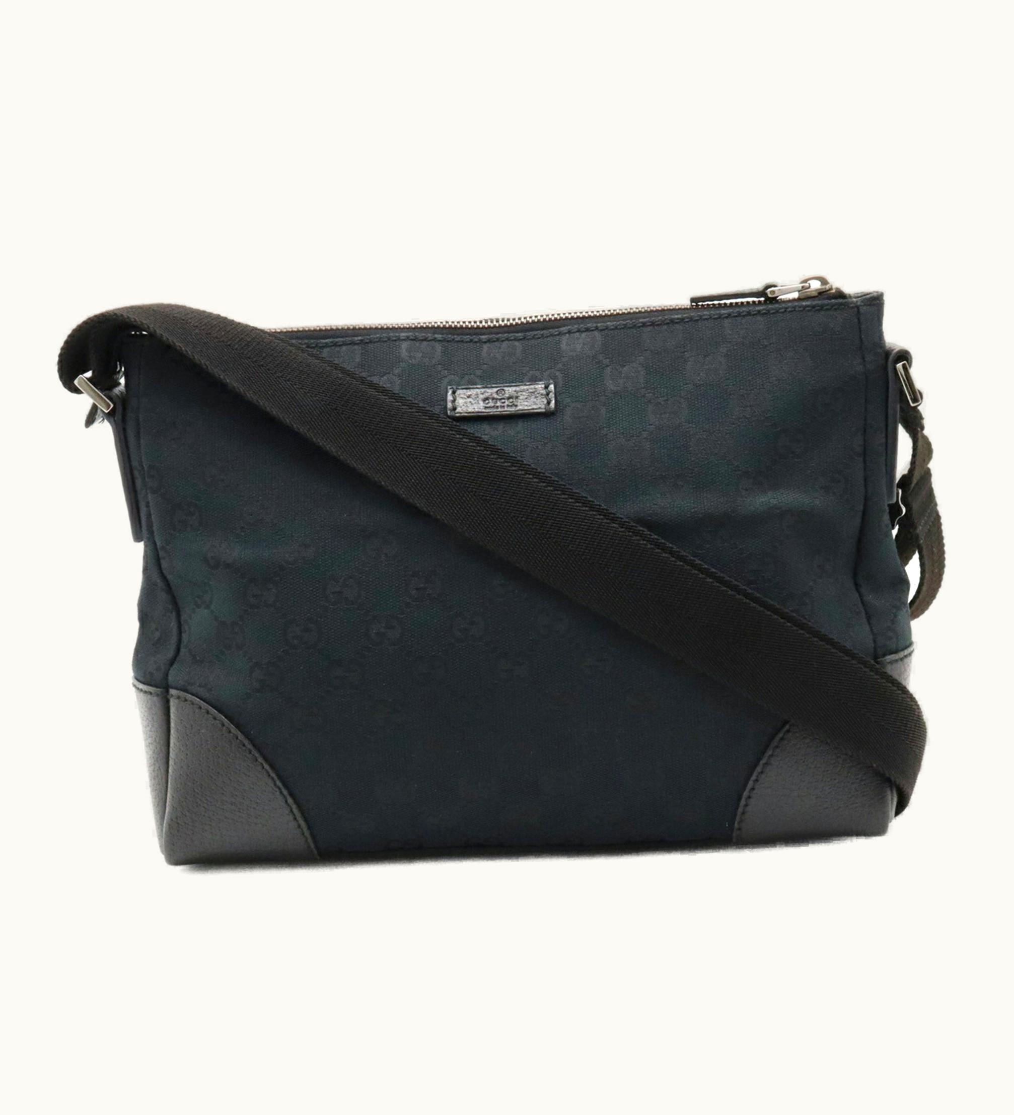 Gucci Gucci GG Canvas Shoulder Bag Leather Black 114273