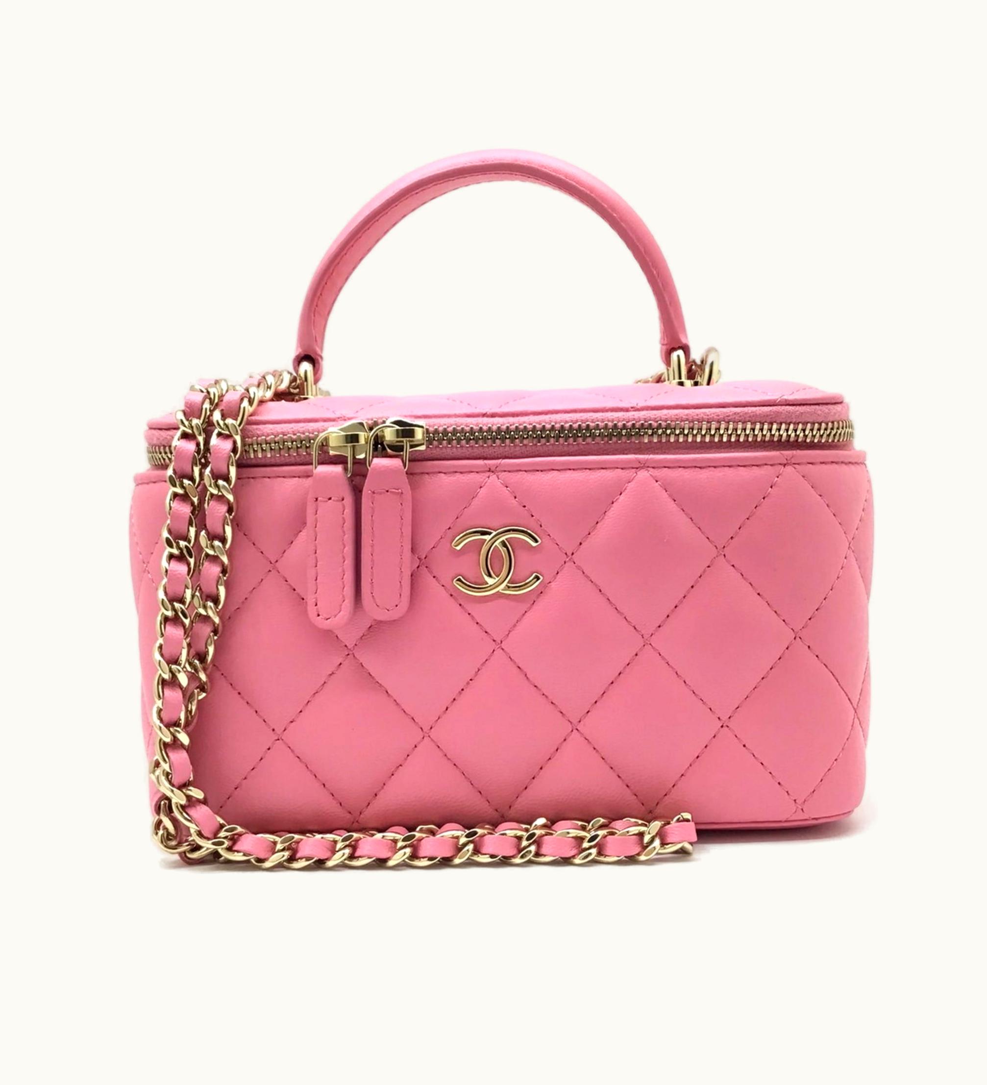 Chanel Chanel Vanity Chain Bag Ap2199 Lambskin Pink G Hardware Shoulder Women Men Unisex