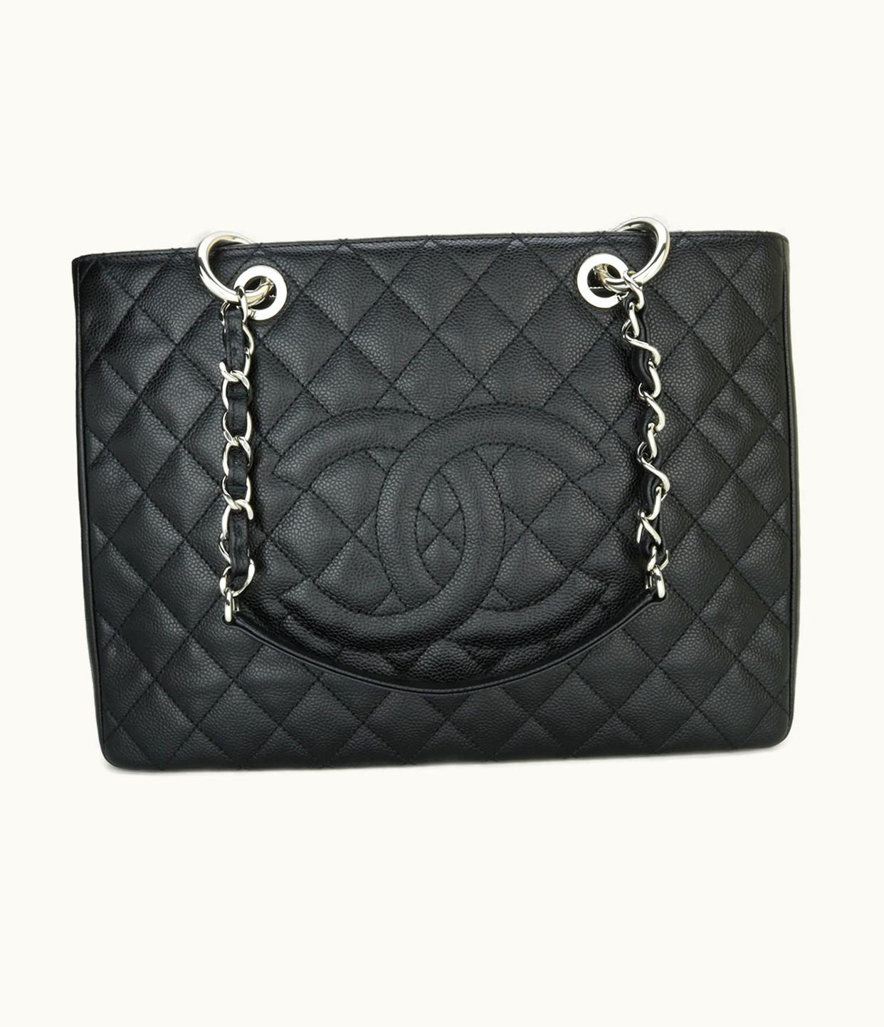 Chanel Chanel Grand Shopping Tote [Gst] Black Caviar Silver Hardware 2013