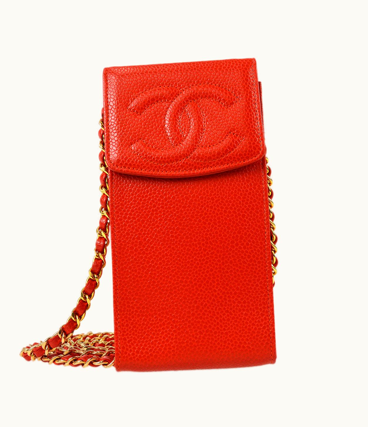 Chanel Chanel 1997-1999 Timeless Phone Case Red Caviar 67940
