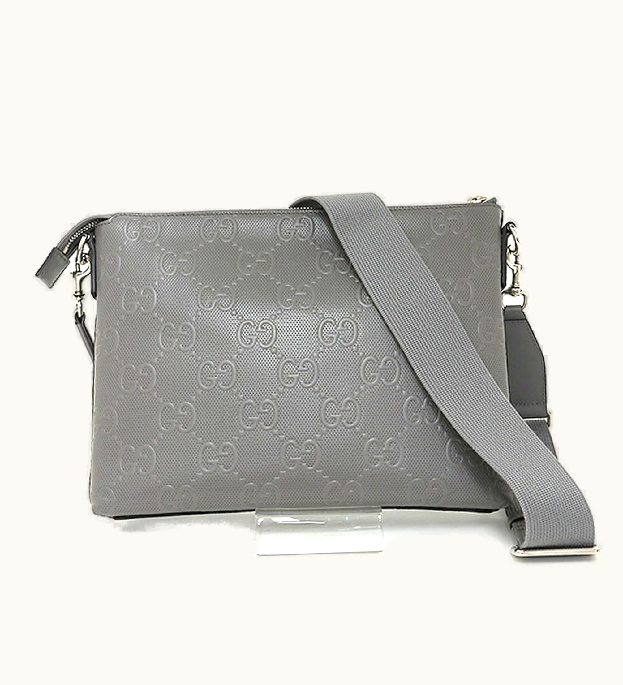 Gucci Gucci GG Inboss Medium Bag Gray 696009 Leather