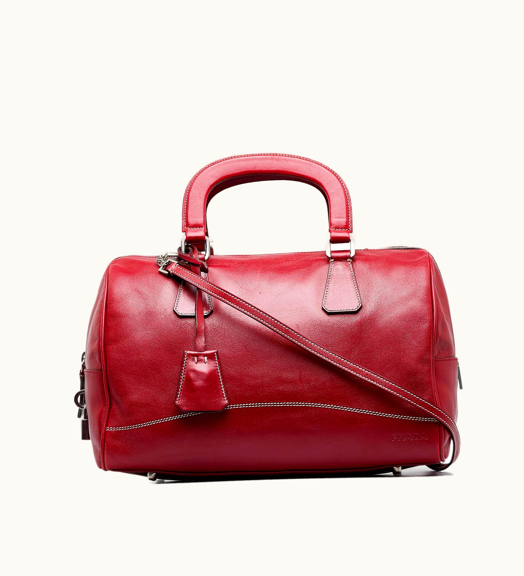 Prada Structured Leather Satchel Black