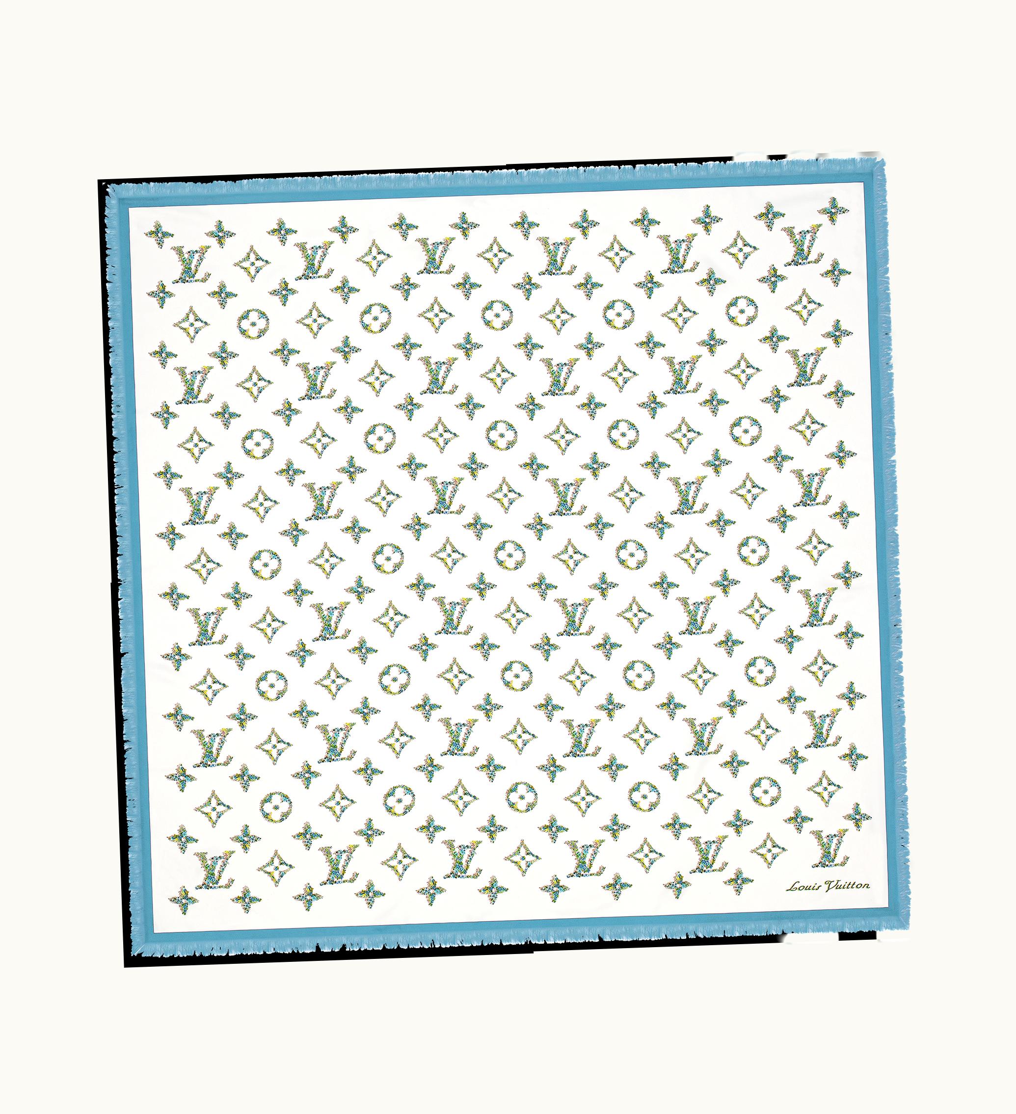 Louis Vuitton Louis Vuitton Monogram Flowers Shawl Blue