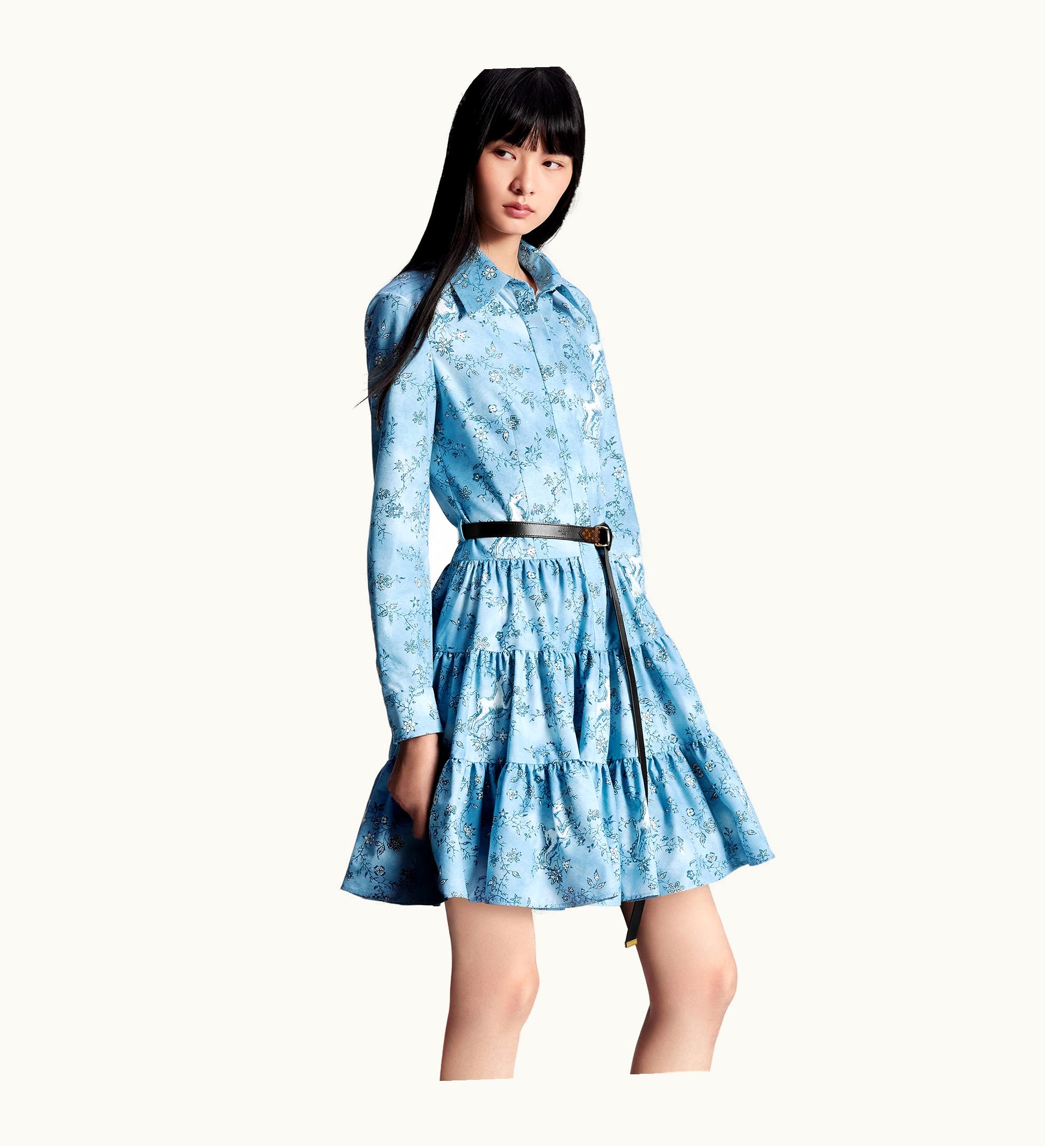 Louis Vuitton Louis Vuitton Unicorn Print Belted Shirt Dress