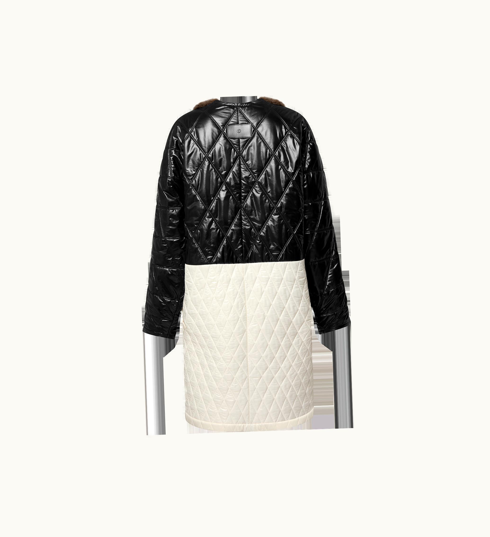 Louis Vuitton Louis Vuitton Faux Fur Insert Quilted Malletage Coat