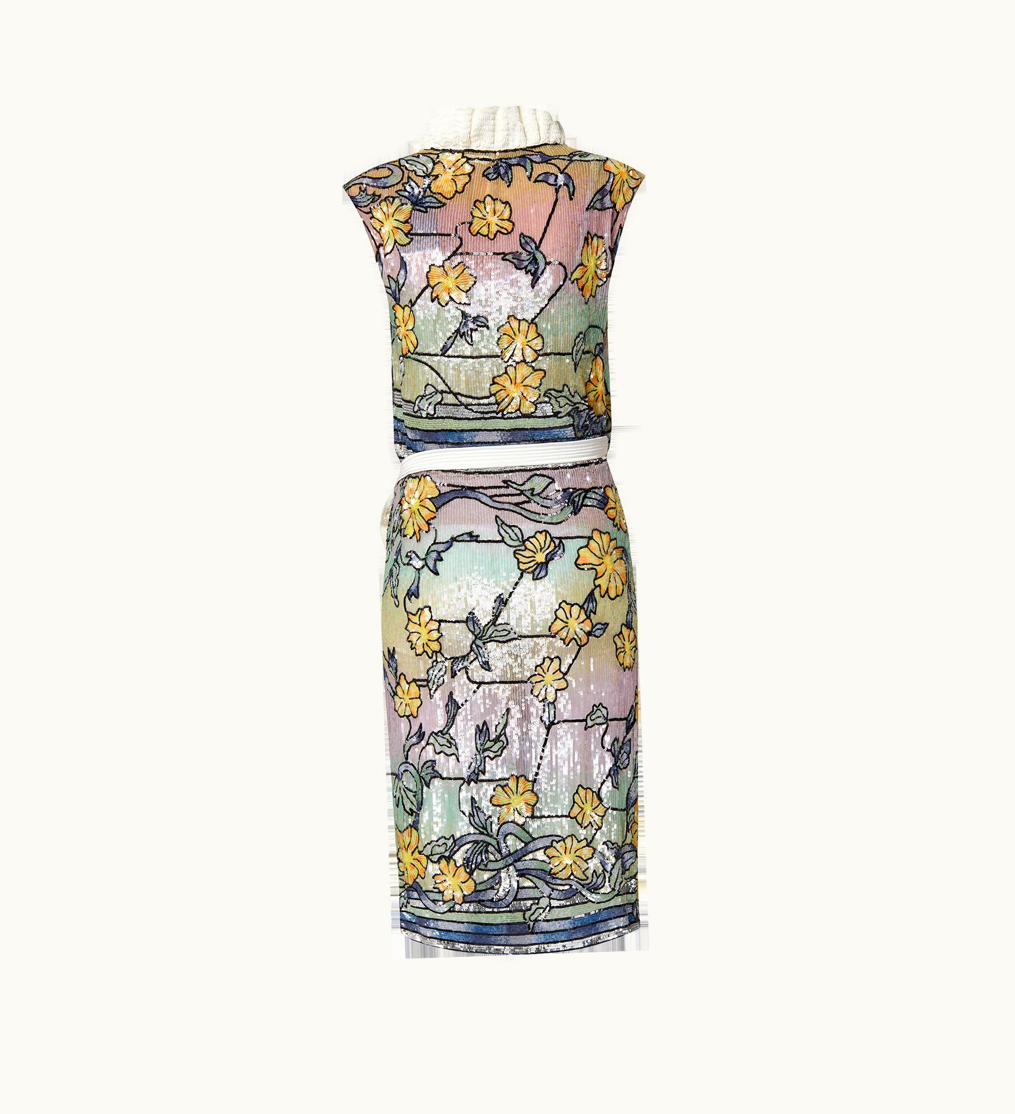 Louis Vuitton Louis Vuitton Asnières Sequin Ruffle Trim Wrap Dress