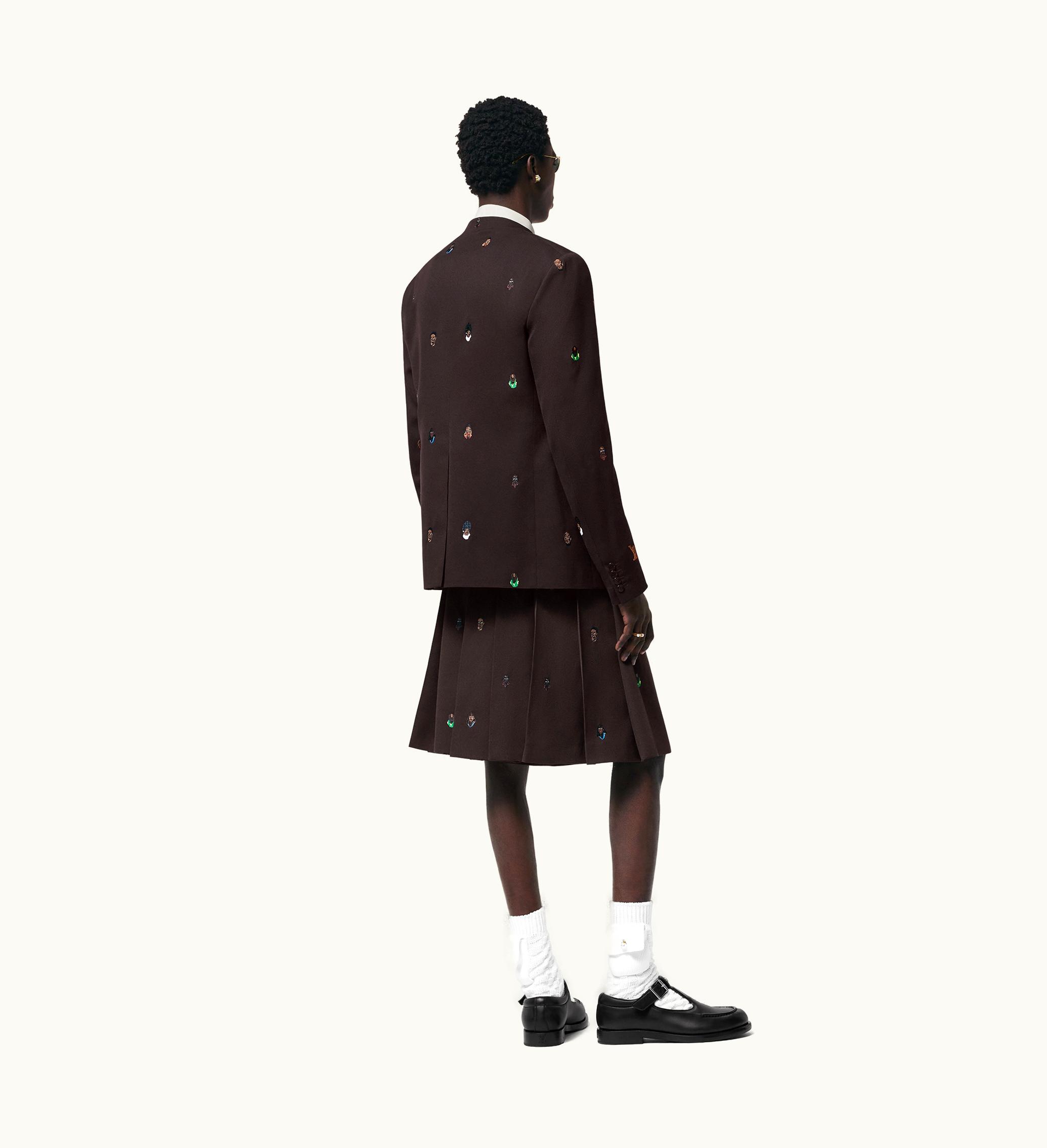 Louis Vuitton Louis Vuitton Embroidered Tailored Officer Collar Jacket