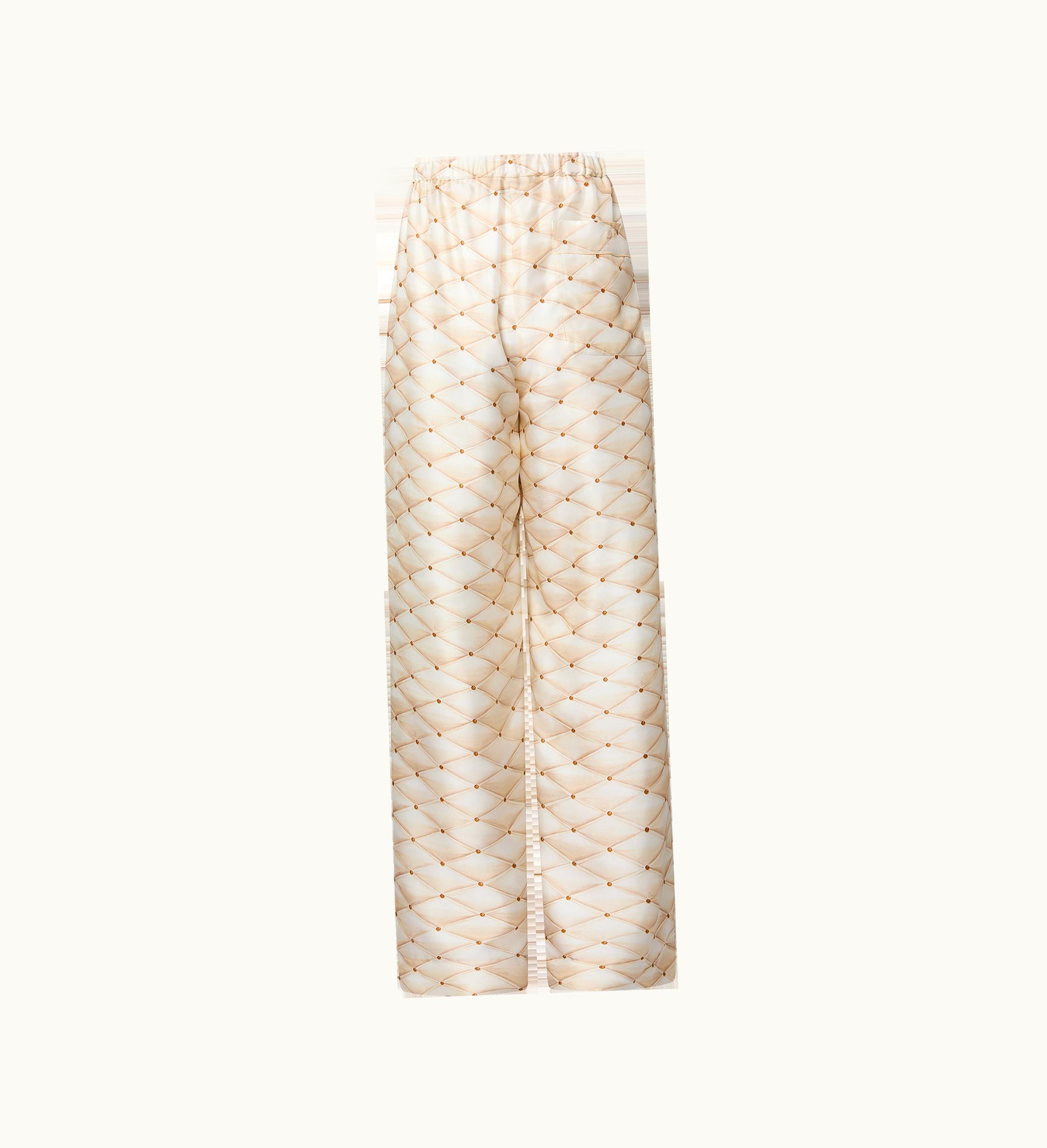 Louis Vuitton Louis Vuitton 3D Malletage Print Wide-Leg Pyjama Trousers Beige