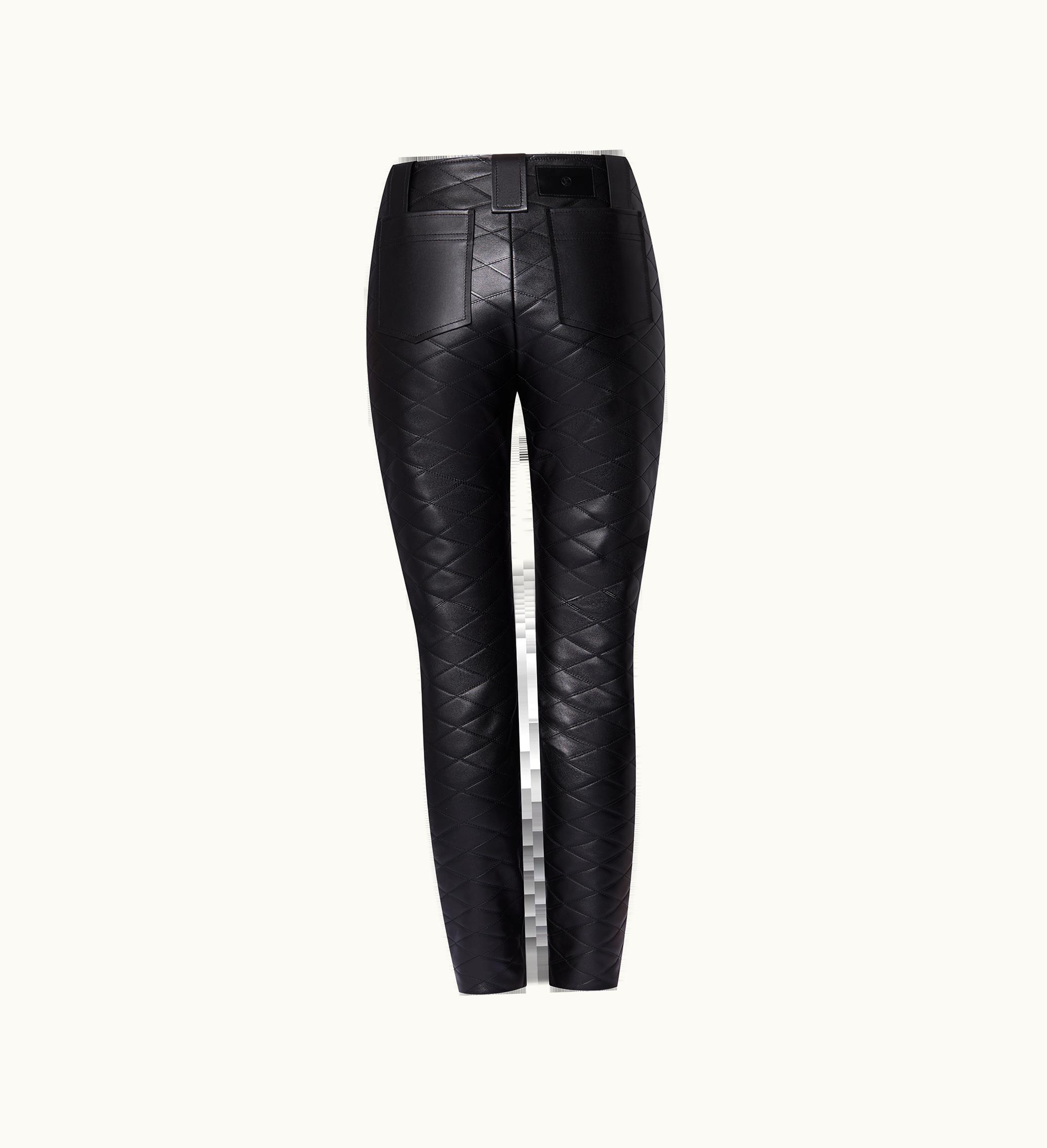Louis Vuitton Louis Vuitton Malletage Leather Trousers Black