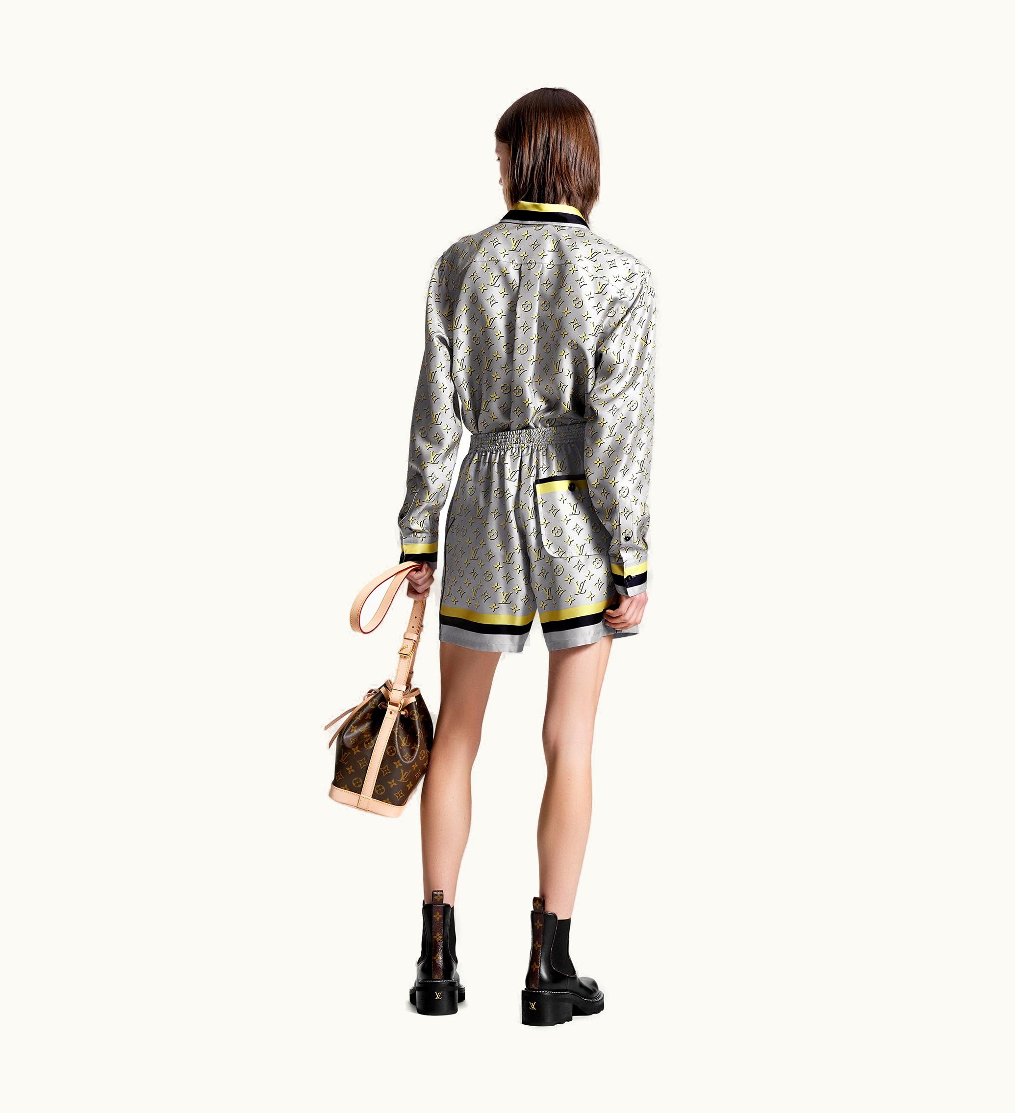 Louis Vuitton Louis Vuitton 3D Monogram Stripe Accent Pyjama Shorts Grey