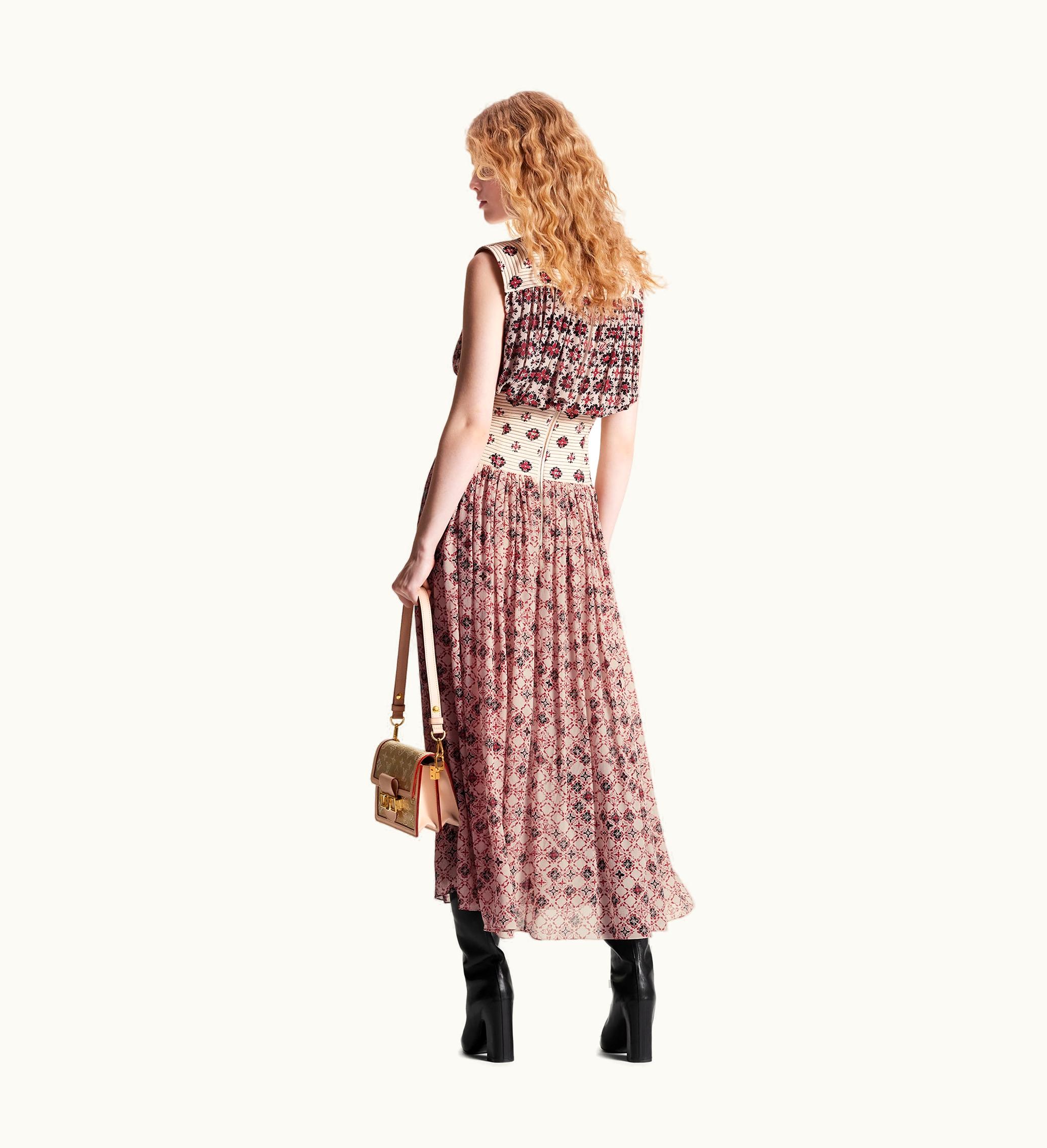 Louis Vuitton Louis Vuitton Vintage Monogram Silk Midi Dress