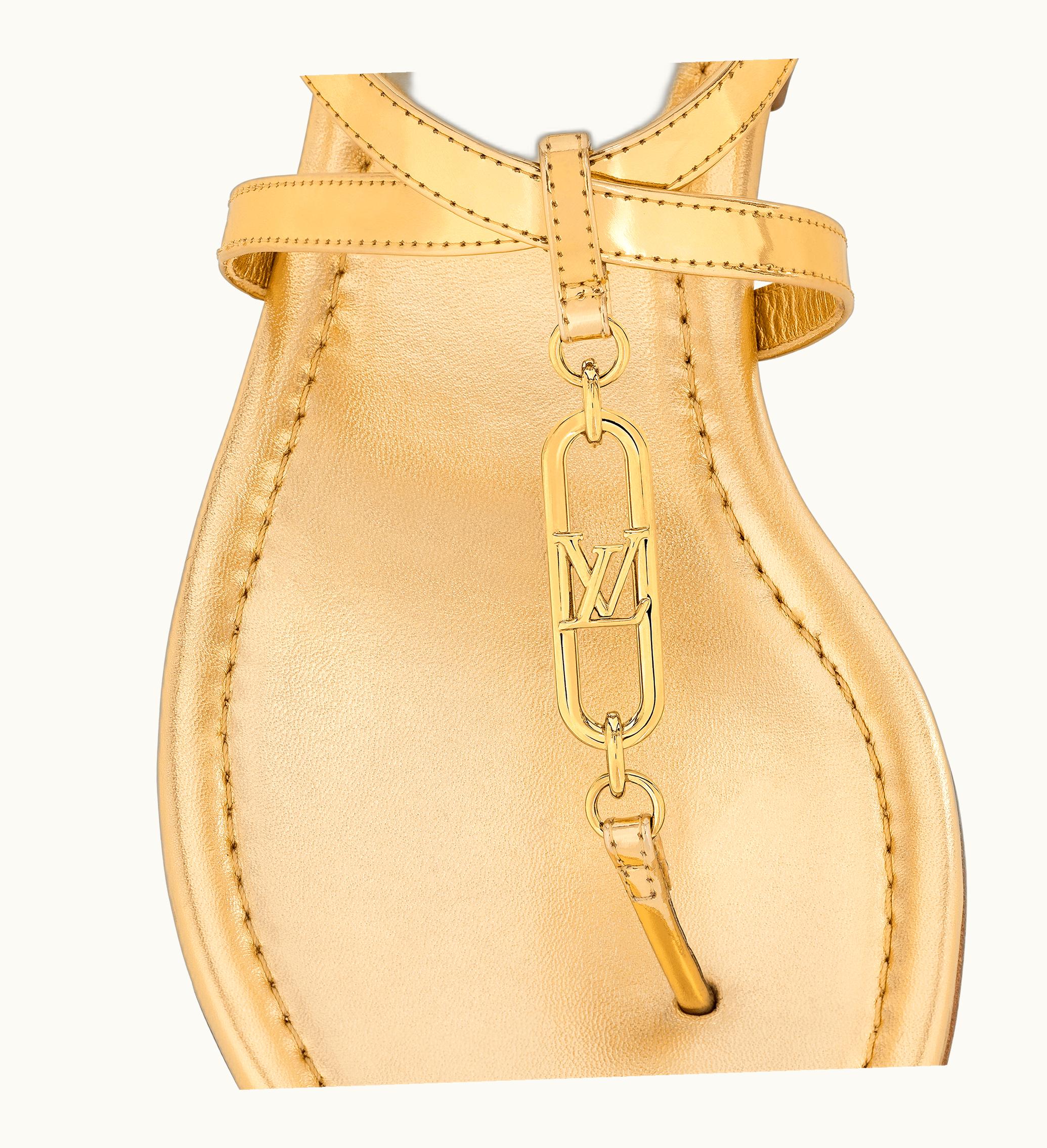 Louis Vuitton Louis Vuitton Dita Flat Sandals Gold