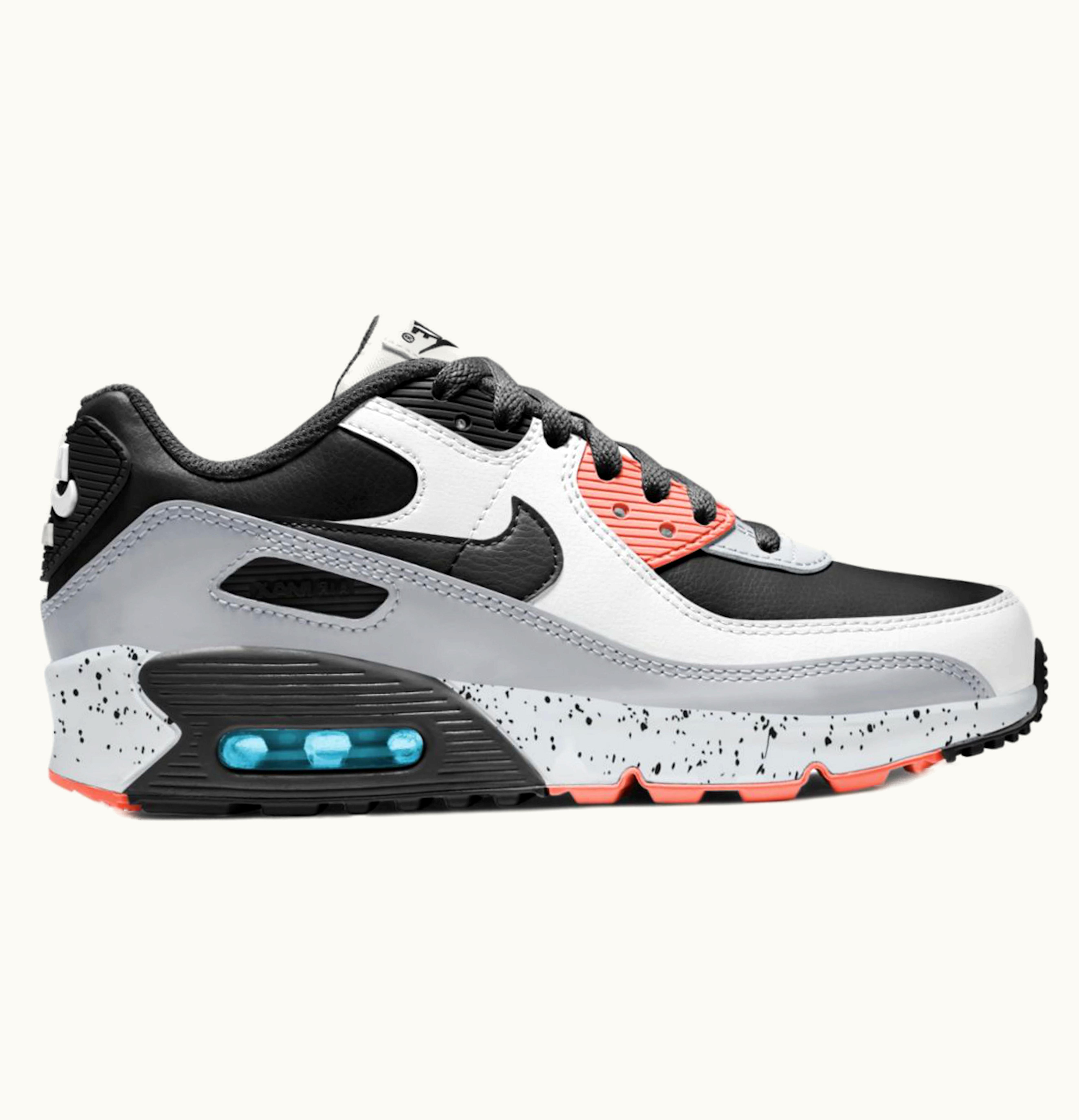 Nike Nike Air Max 90 Leather White Turf Orange Speckled GS