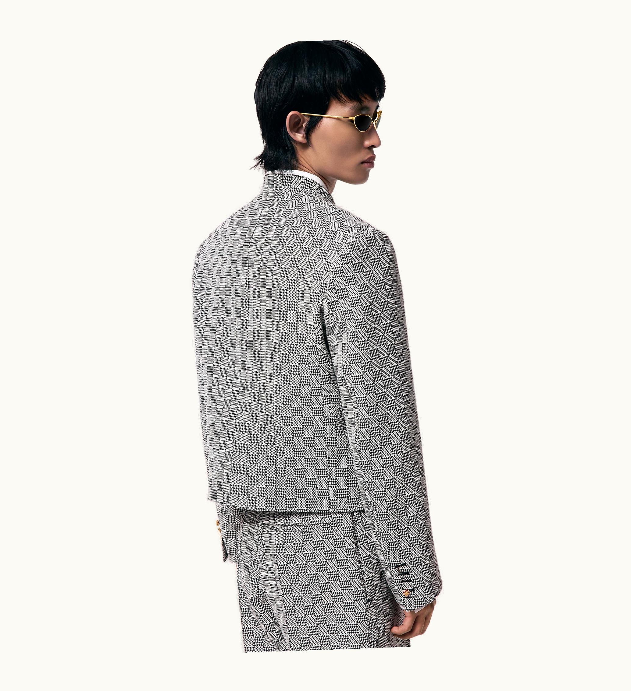 Louis Vuitton Louis Vuitton Damier Houndstooth Officer Collar Jacket Black