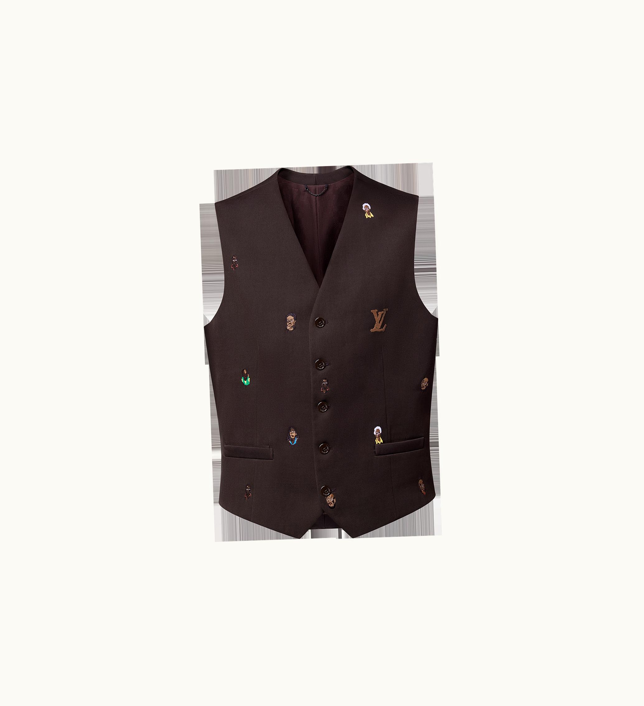 Louis Vuitton Louis Vuitton Embroidered Classic Waistcoat Brown