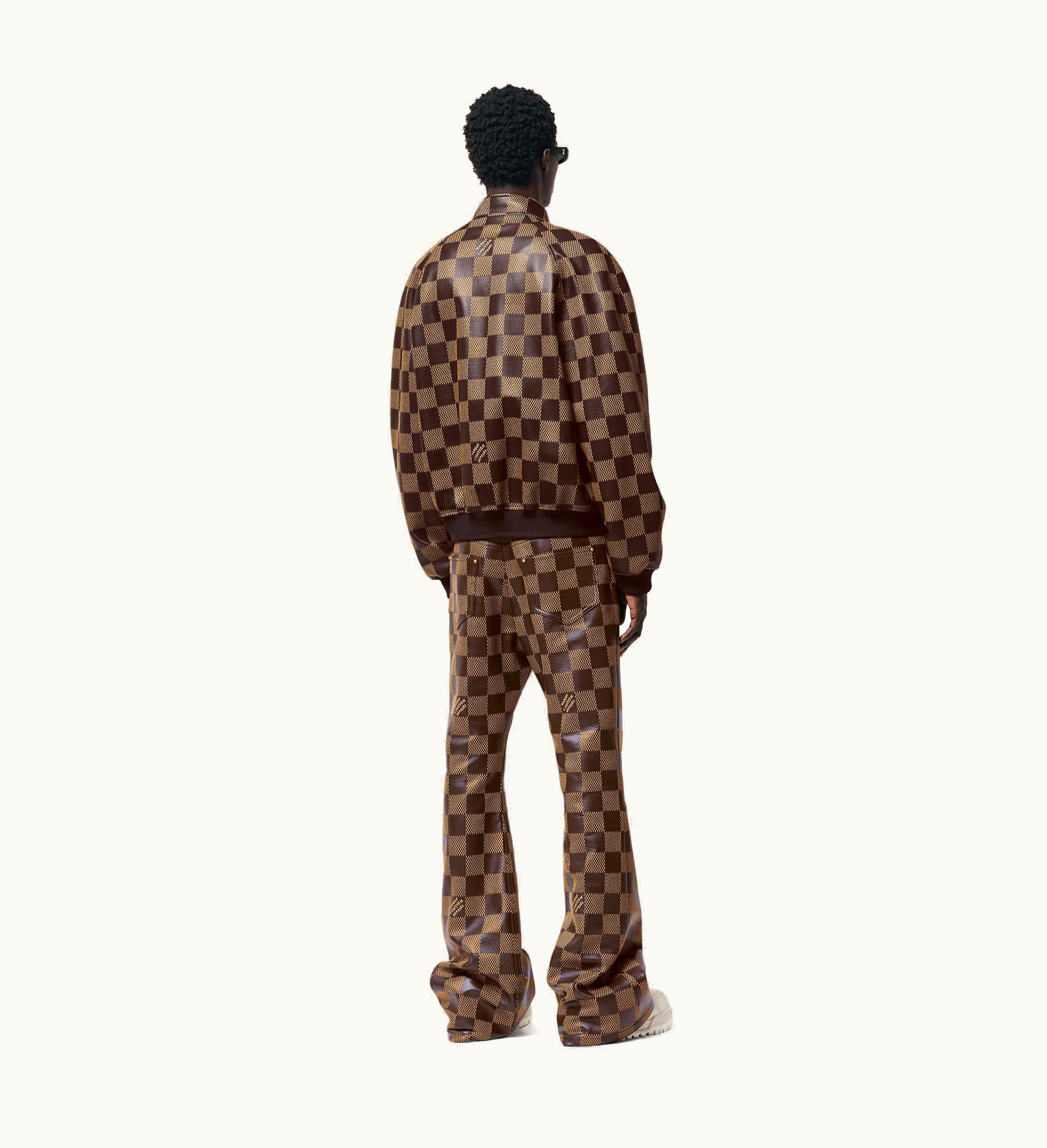 Louis Vuitton Louis Vuitton Damier Leather Trousers Brown