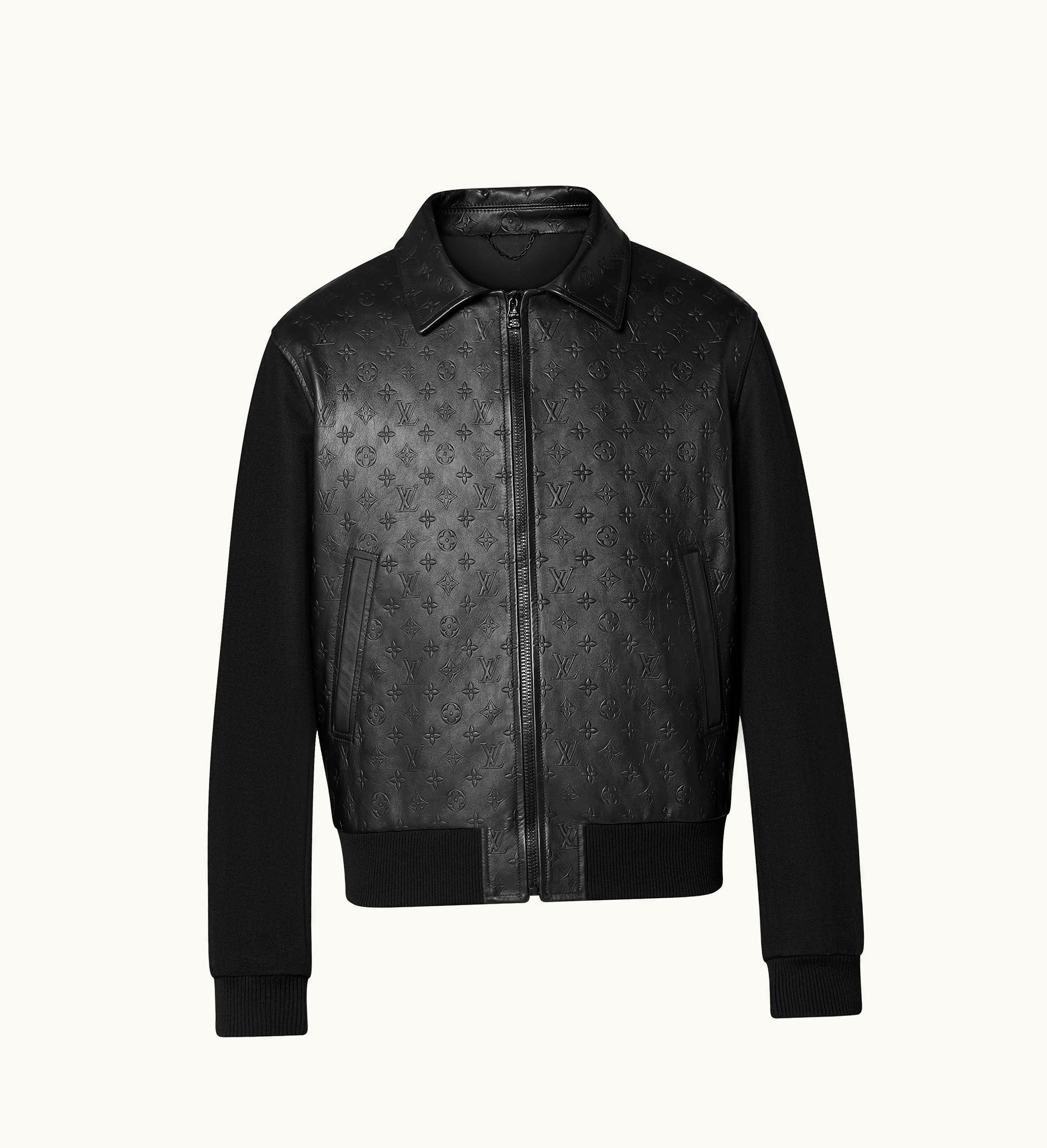 Louis Vuitton Louis Vuitton Lvse Monogram Mix Leather & Wool Blouson