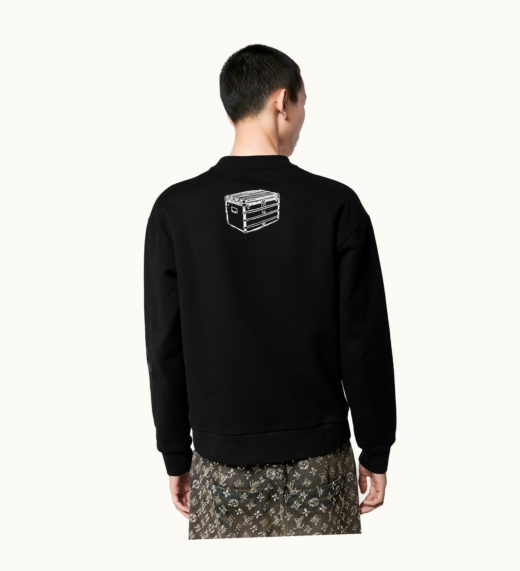 Louis Vuitton Louis Vuitton Embroidered Cotton Sweatshirt Black