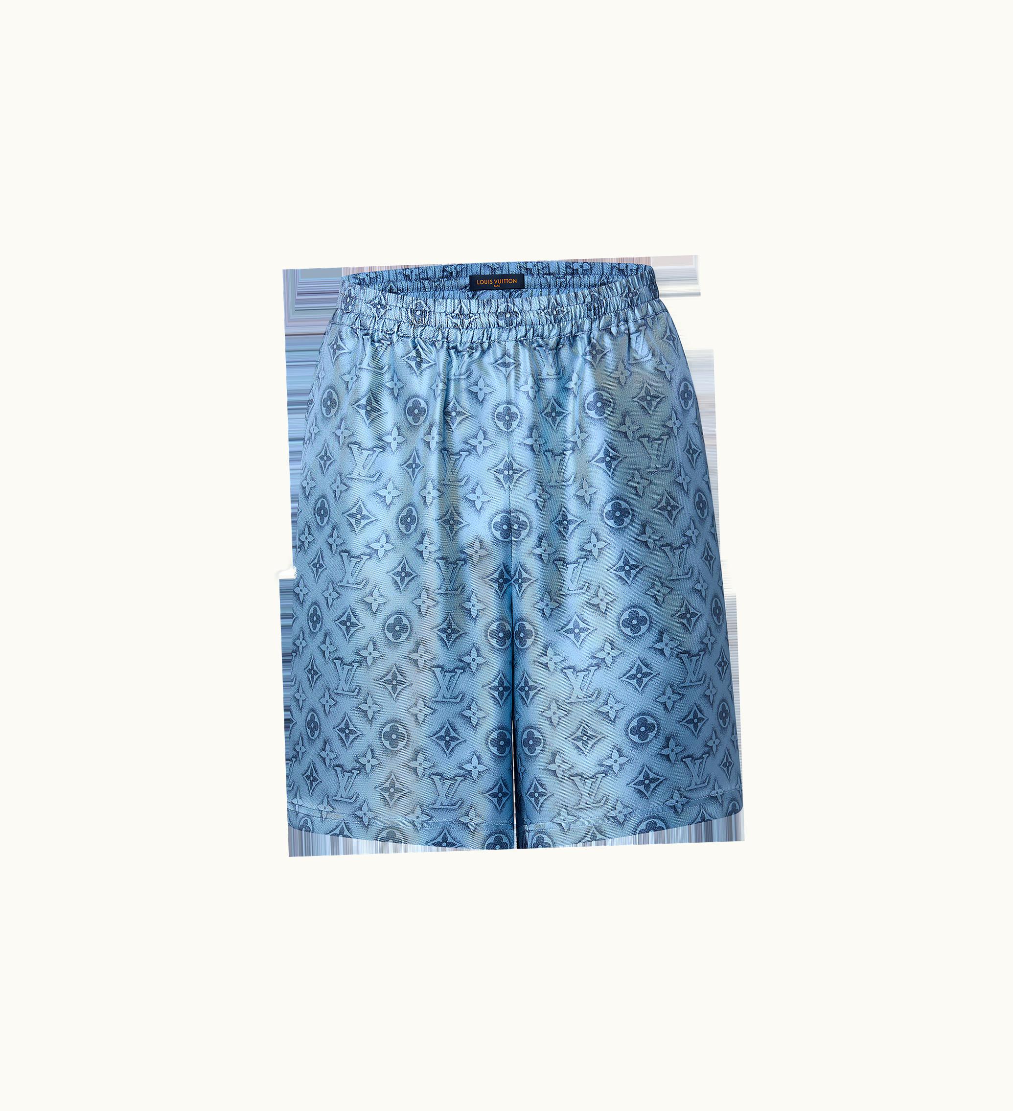 Louis Vuitton Louis Vuitton Monogram Silk Shorts Blue