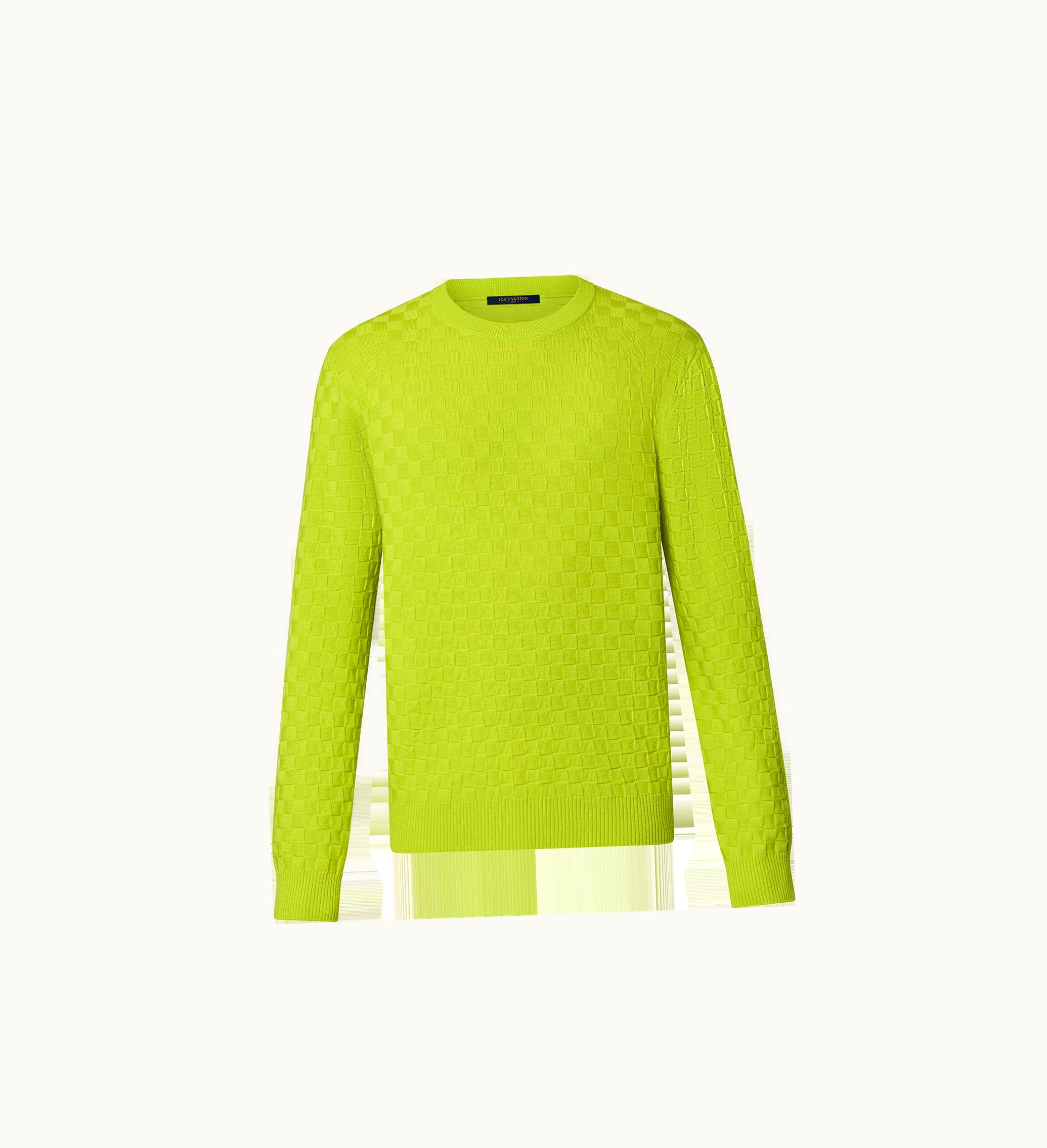 Louis Vuitton Louis Vuitton Damier Wool Long-Sleeved Crewneck Green