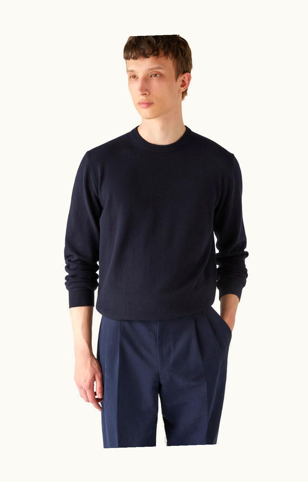 Loro Piana Loro Piana Classic Crew Neck Navy Blue