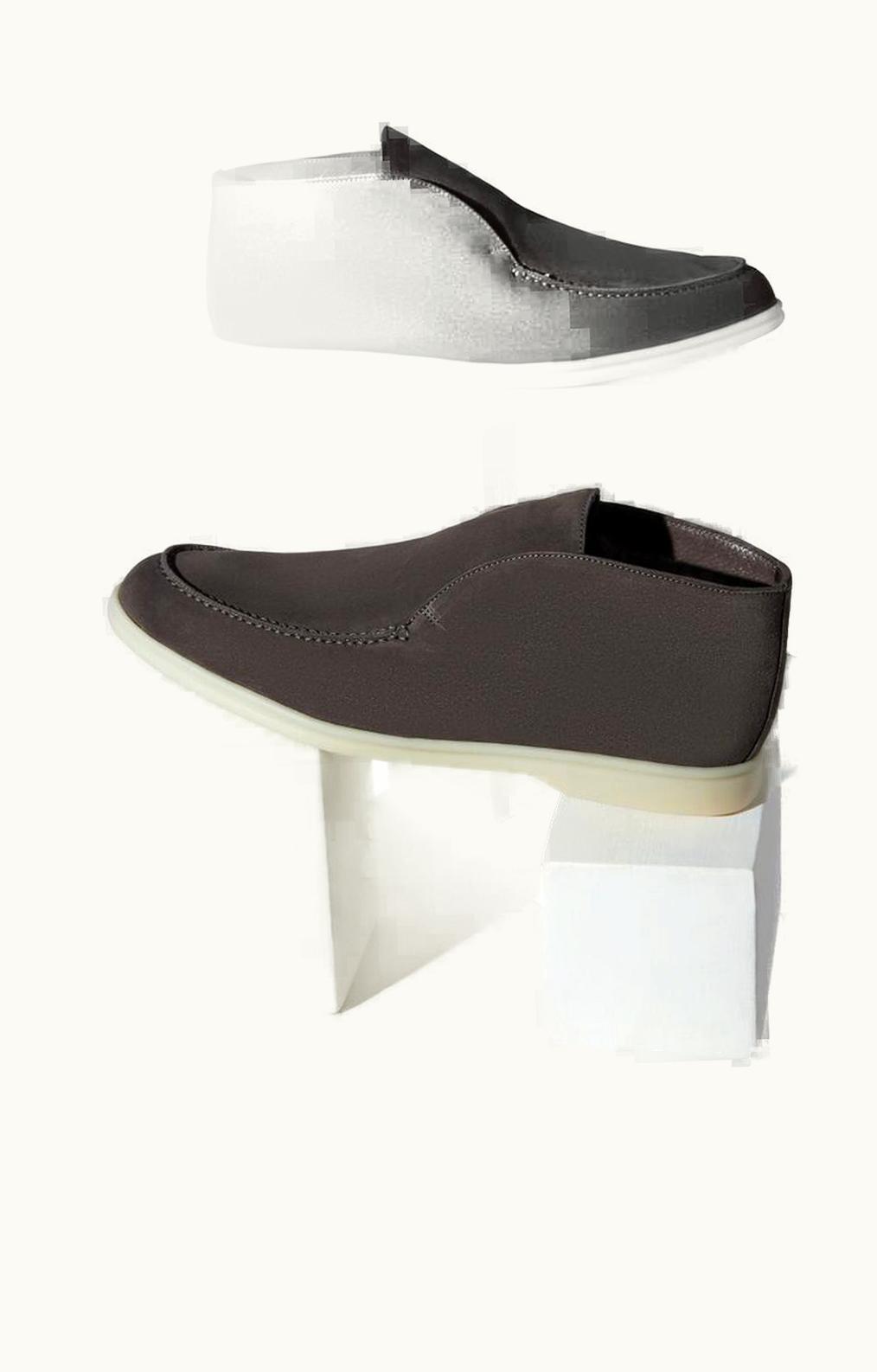 Loro Piana Loro Piana Open Walk Chukka Boots Warm Gray + Beaver Fur Lining