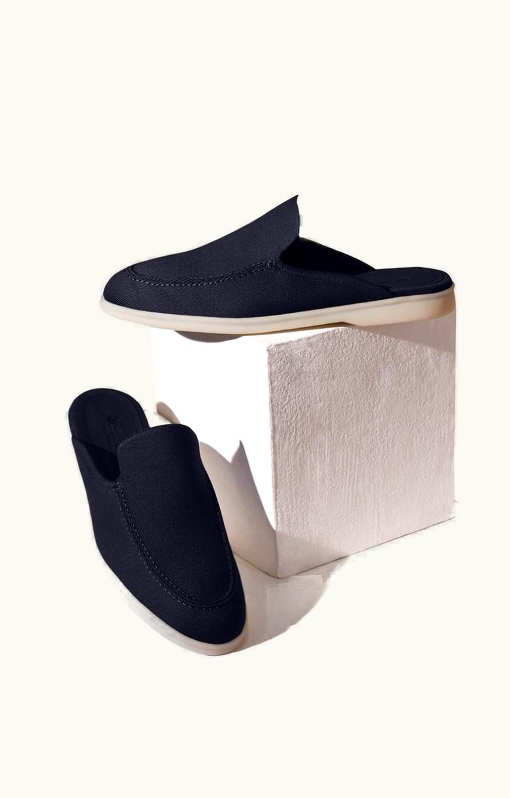 Loro Piana Loro Piana Summer Walk Babouche Slippers Navy Blue