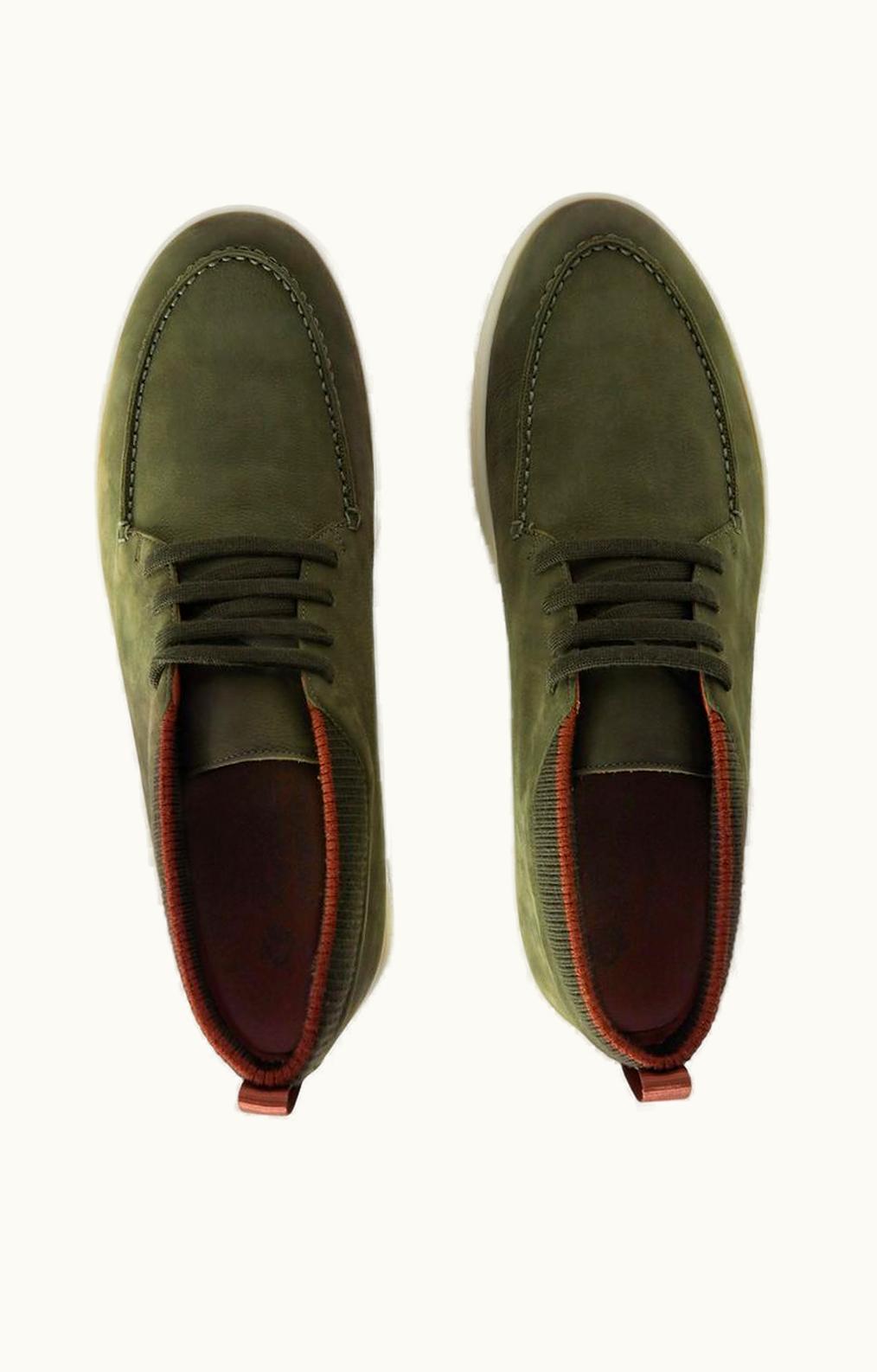 Loro Piana Loro Piana Laced Soho Walk Ankle Boot Very Dark Green