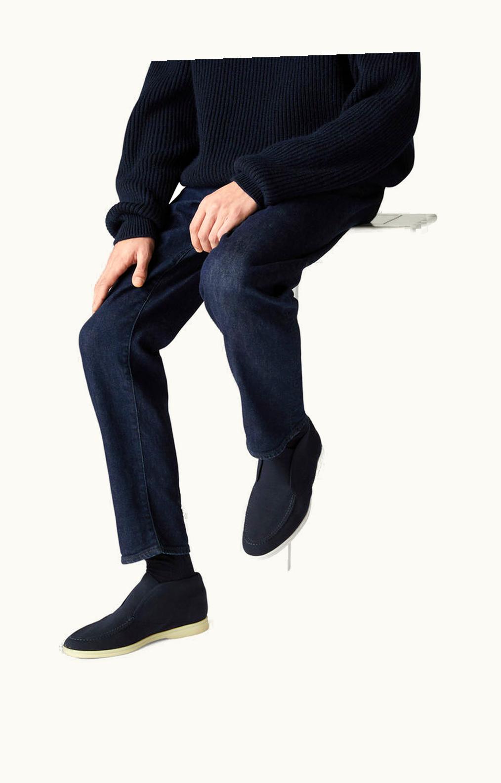 Loro Piana Loro Piana Open Knitted Walk Ankle Boot Navy Blue