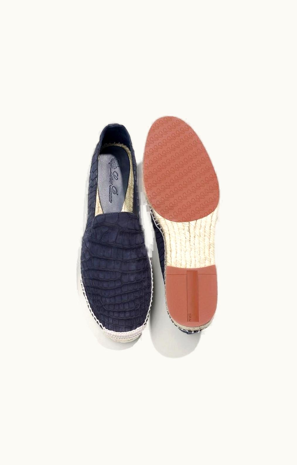 Loro Piana Loro Piana Alligator Luxe Espadrilles Navy Blue