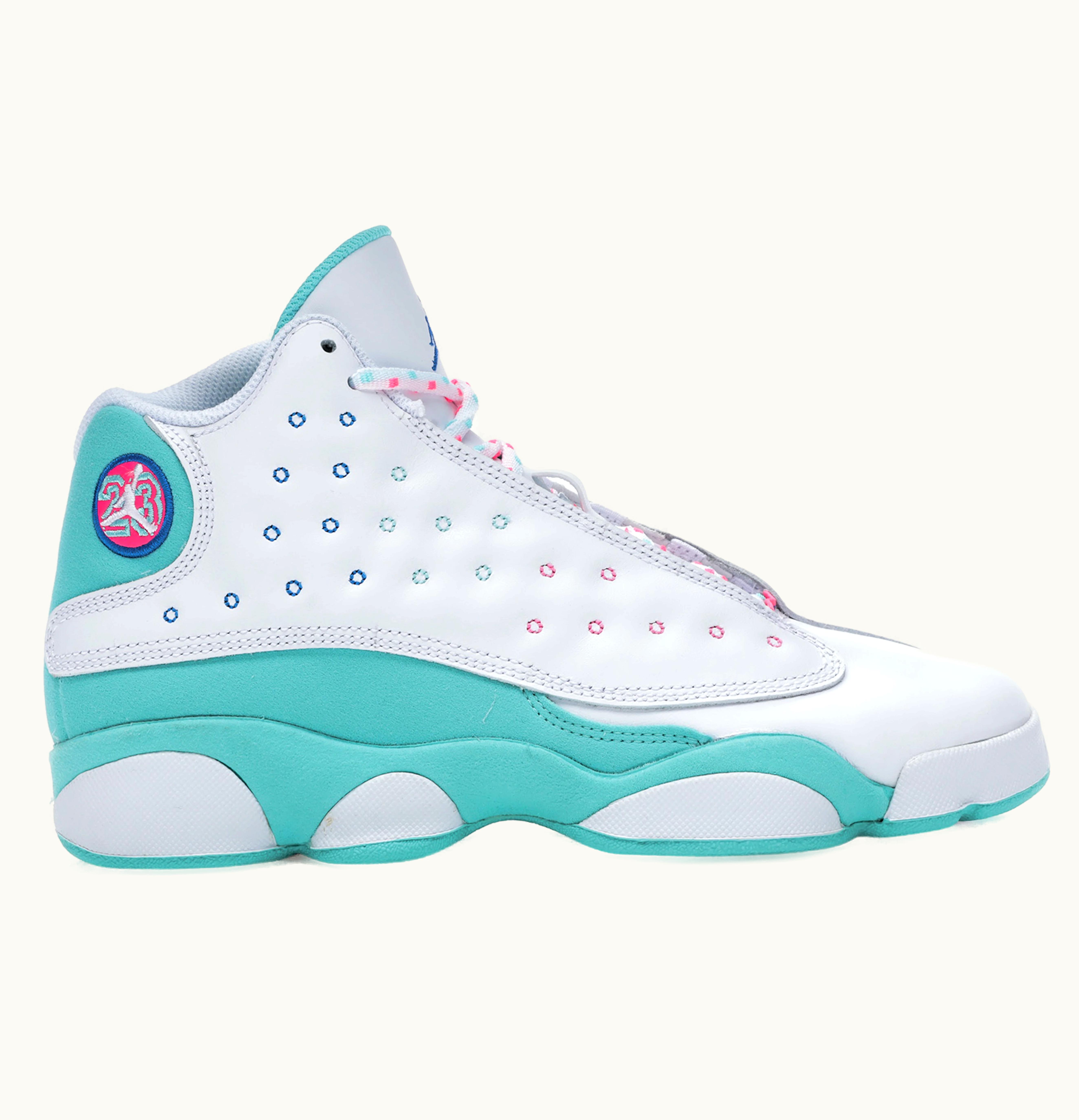 Jordan Air Jordan 13 Retro White Soar Green Pink GS