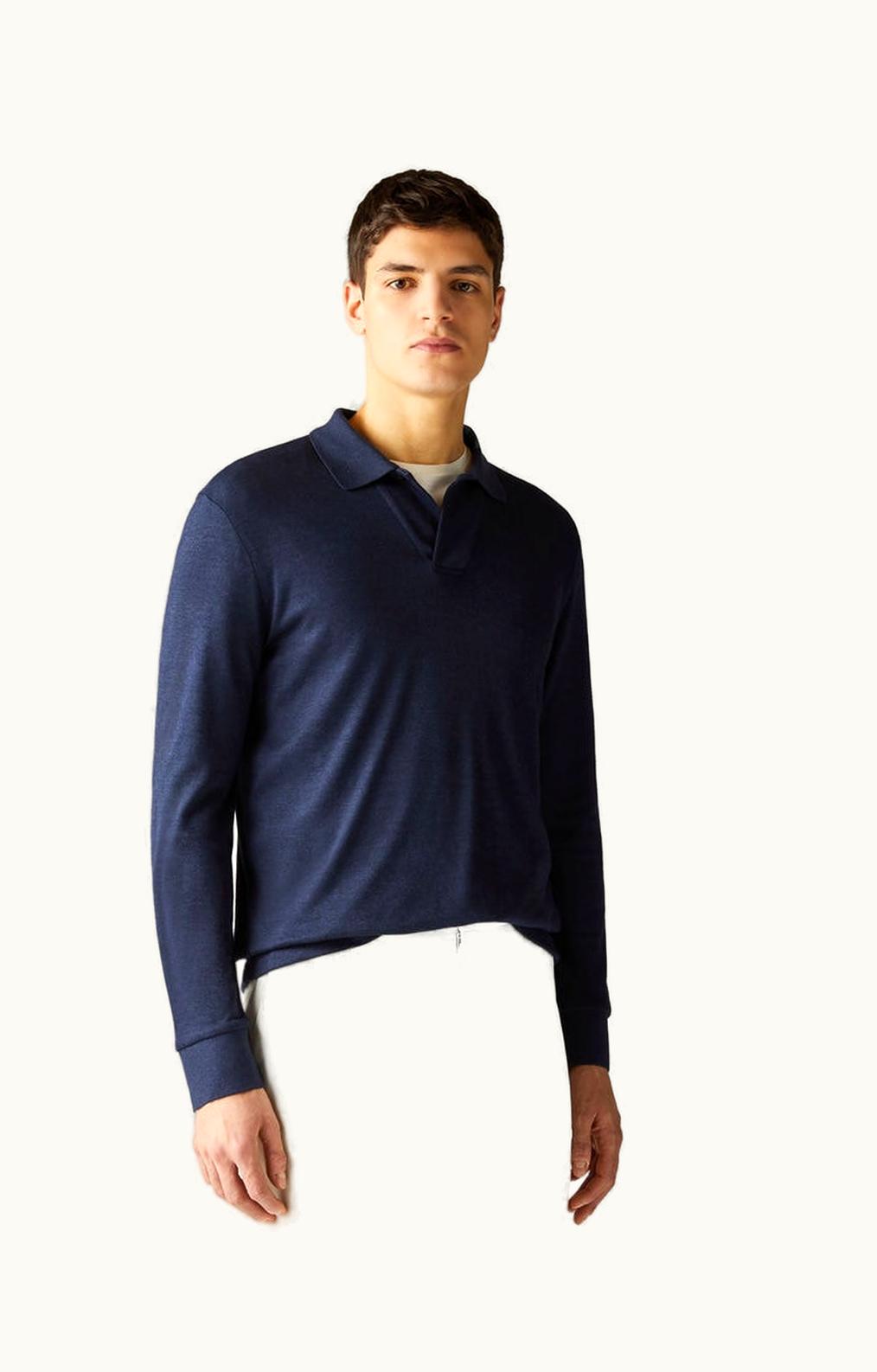 Loro Piana Loro Piana Open Polo Shirt Ombre Blue