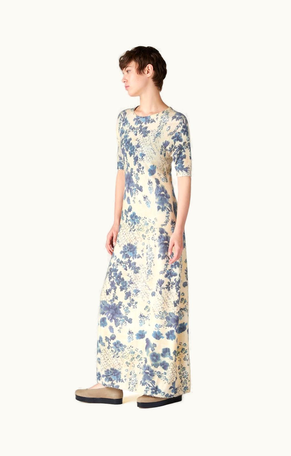 Loro Piana Loro Piana Blue Eyes Dress Blue Eyes Flowers/Ivory