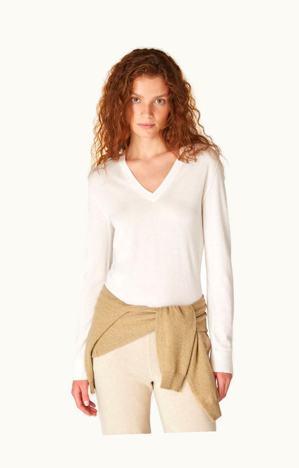 Loro Piana Loro Piana New Piuma V-Neck White