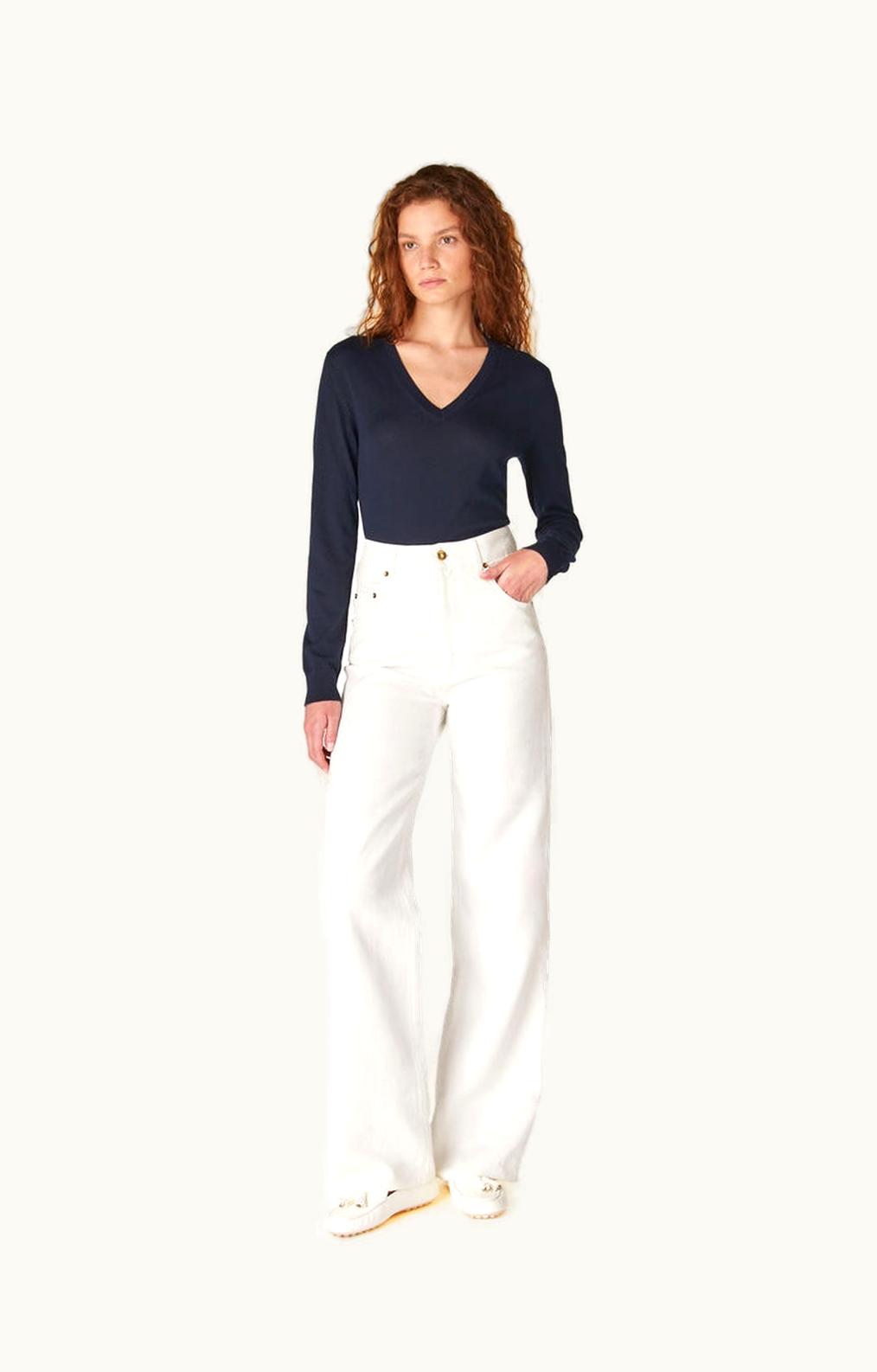 Loro Piana Loro Piana New Piuma V-Neck Navy Blue