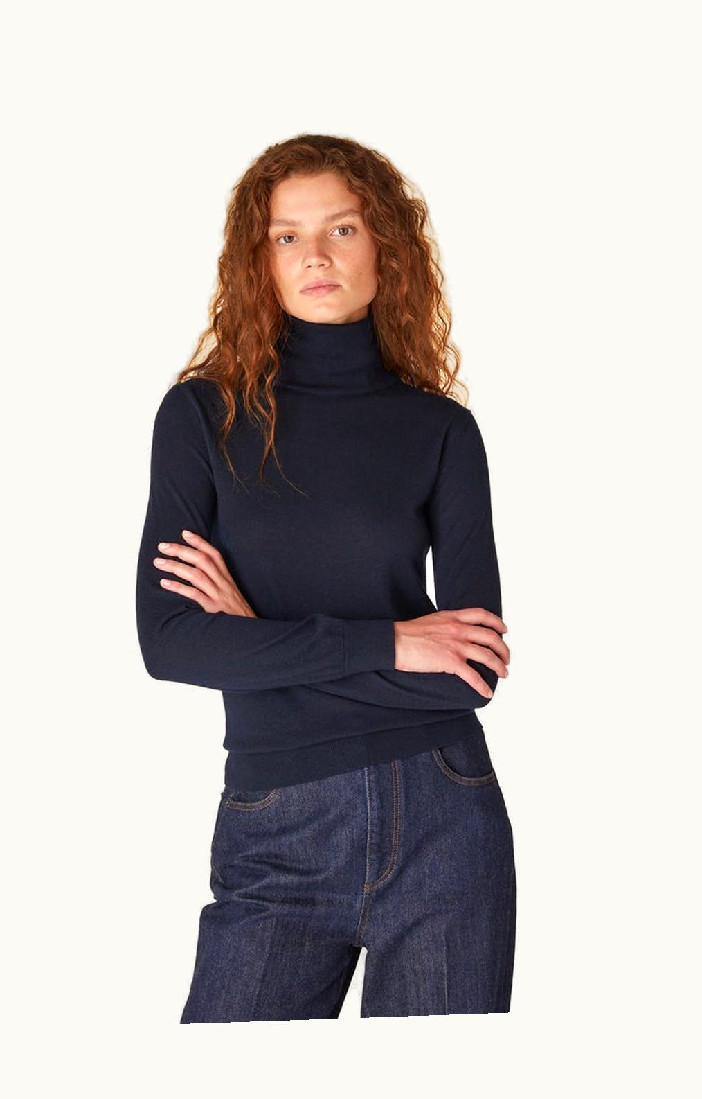 Loro Piana Loro Piana Neo Piuma Turtleneck Navy Blue