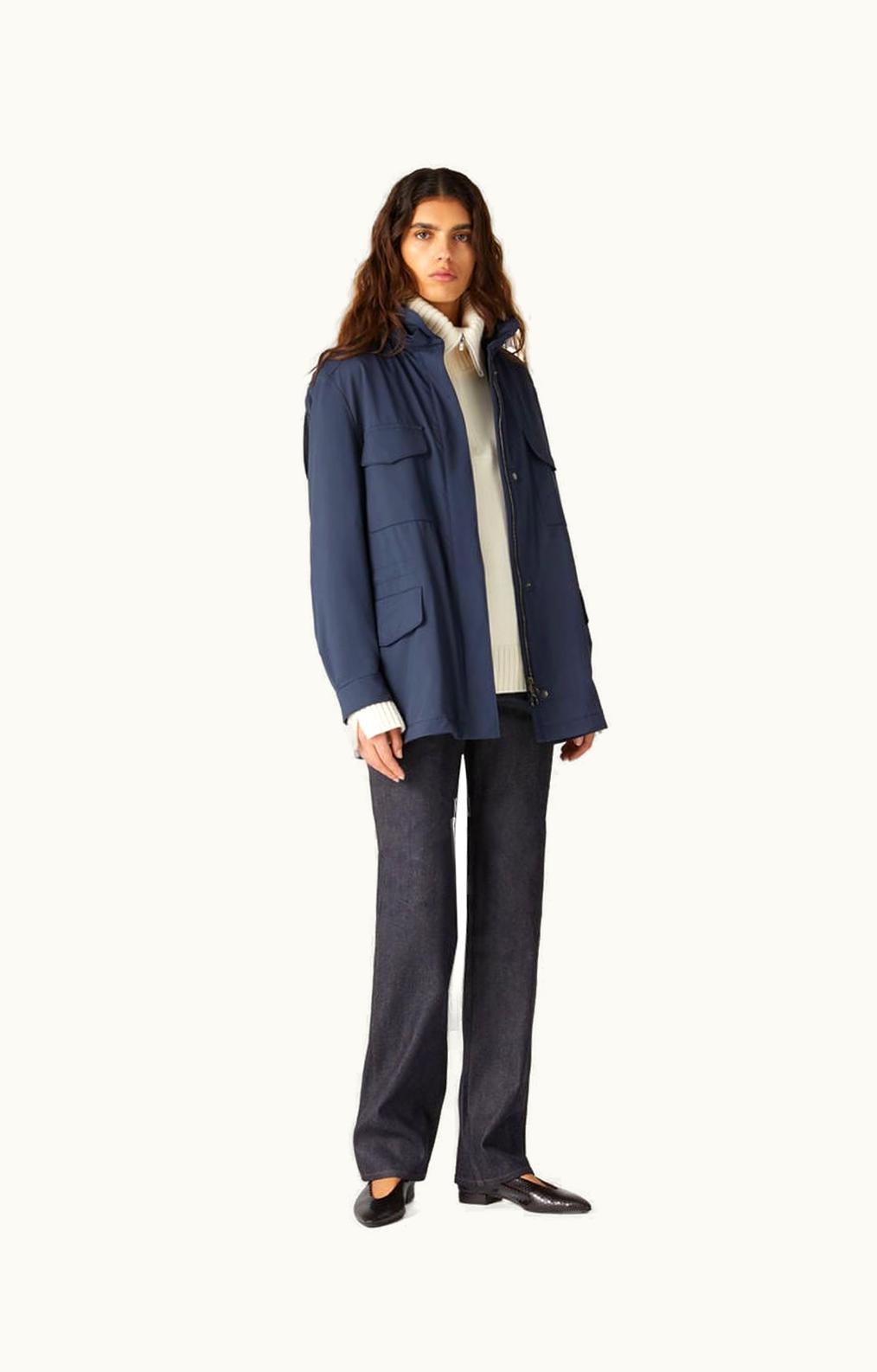 Loro Piana Loro Piana Windmate® Stretch Traveller Jacket Navy Blue for Women